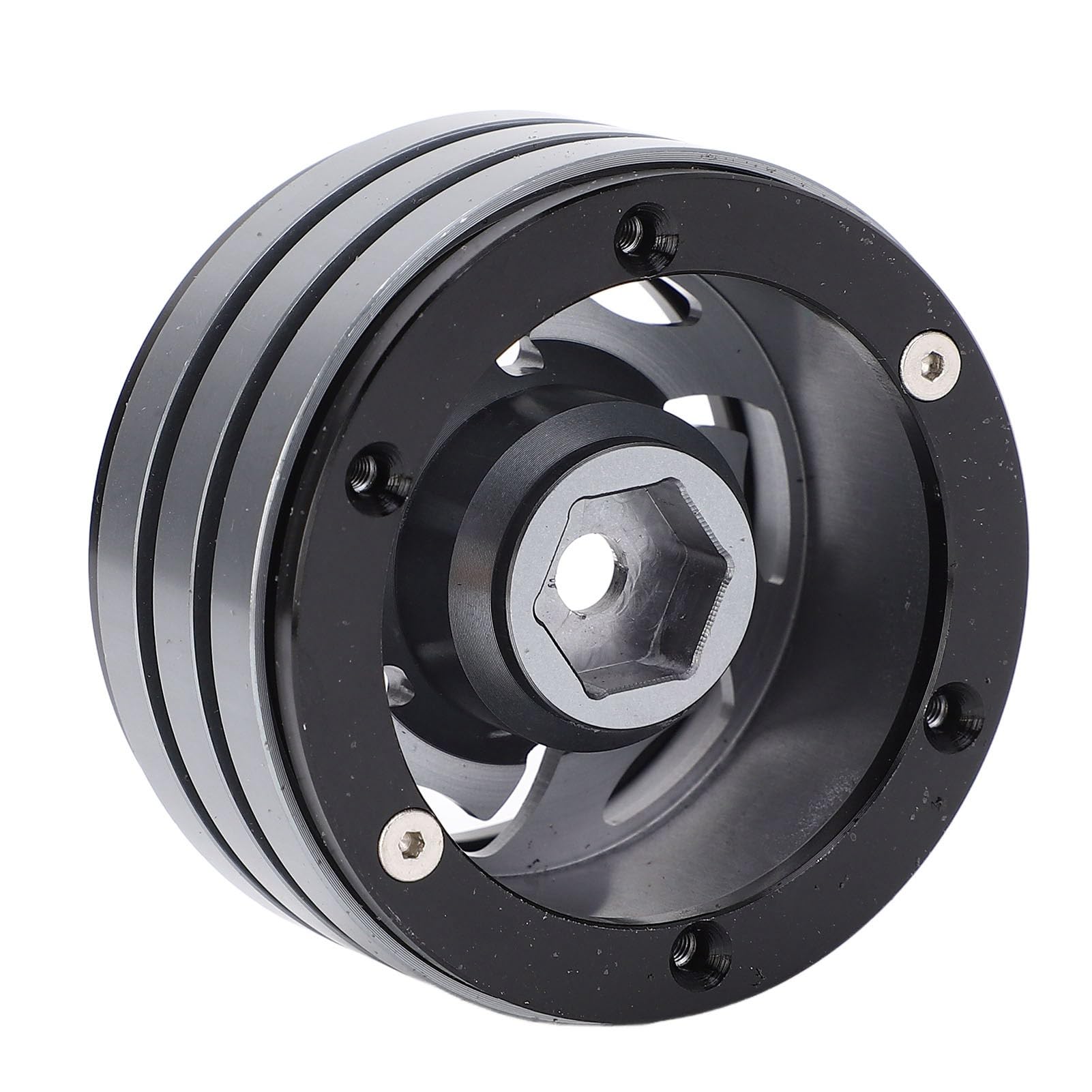 4 szt. Zestaw Obręczy Koła ze Stopu Aluminium CNC RC Beadlock Odporny na ścieranie dla Gąsienic RC (Kolor Ti)