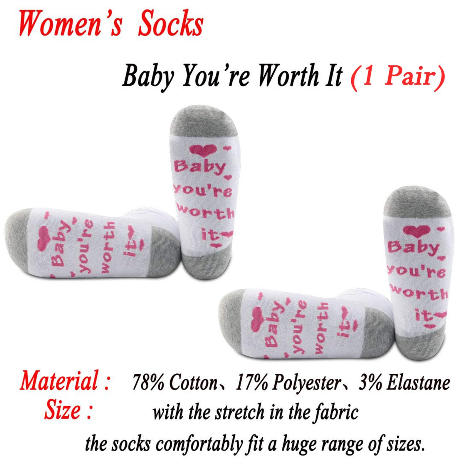 PYOUL 2 pares de calcetines de infertilidad IVF para bebé You're Worth It calcetines IVF fuertes de transferencia de embriones congelados