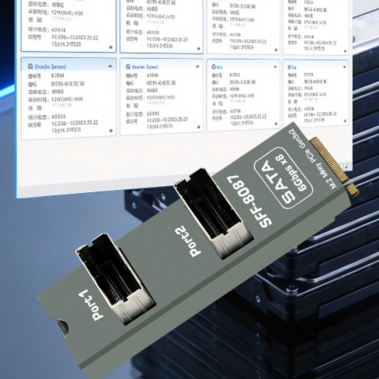 Carte d'extension SFF-8087 à 2 ports