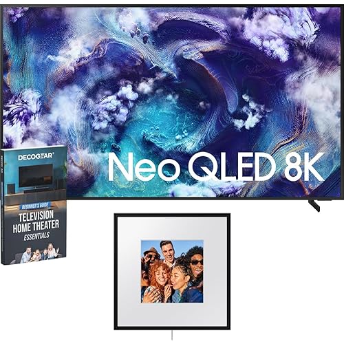 Samsung QN75QN900FFXZA 75 inch Neo QLED 8K QN900F Vision AI Smart TV (2025 Model) Bundle with HW-LS60D/ZA Photo Music Frame Smart Speaker & Deco Gear Complete Home Theater Beginner's Guidebook