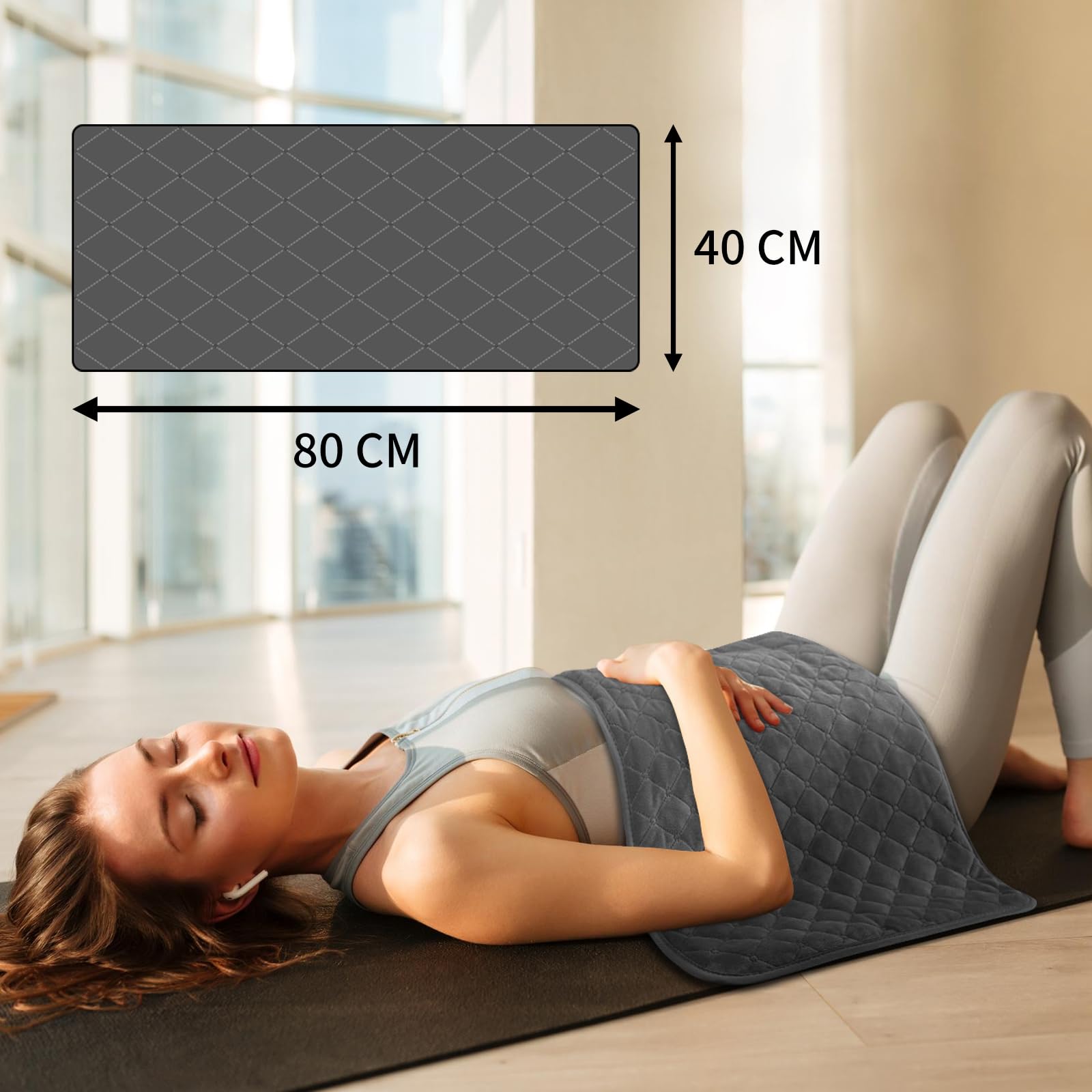 Coussin Chauffant Électrique 40x80cm avec Arrêt Automatique et 6 Niveaux de Température, pour le Dos, la Cervicales et les Épaules, Lavable en Machine, Le Cadeau Réconfortant pour Parents ou Épouse