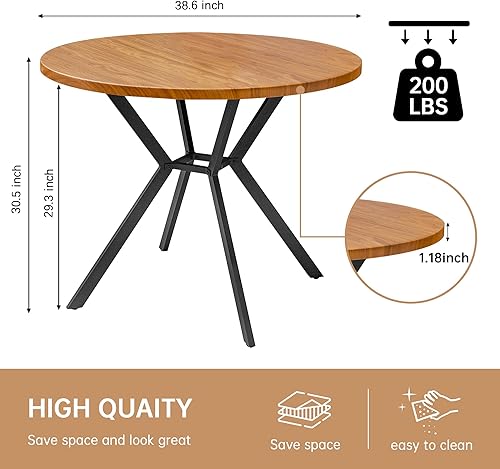 Miniatura 3 de LTTROMAT Mesa de comedor redonda moderna para 4 personas, mesa de comedor de cocina de 39 pulgadas con mesa de mármol sintético blanco y base dorada