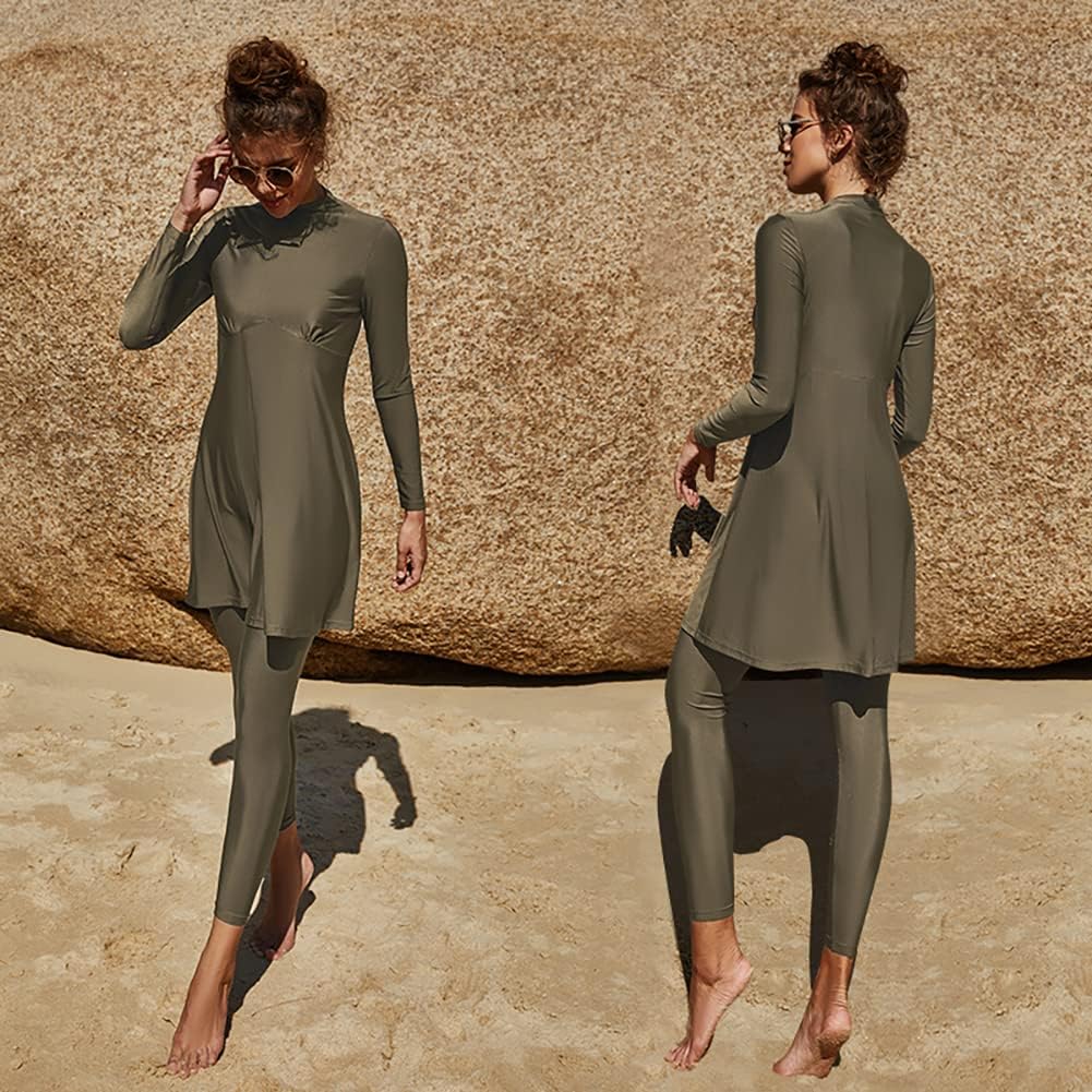 IBTOM CASTLE Muslim Swimsuits for Women Modest Swimwear Long Sleeve Burkini Pants Full Cover Islamic Bathing Suit