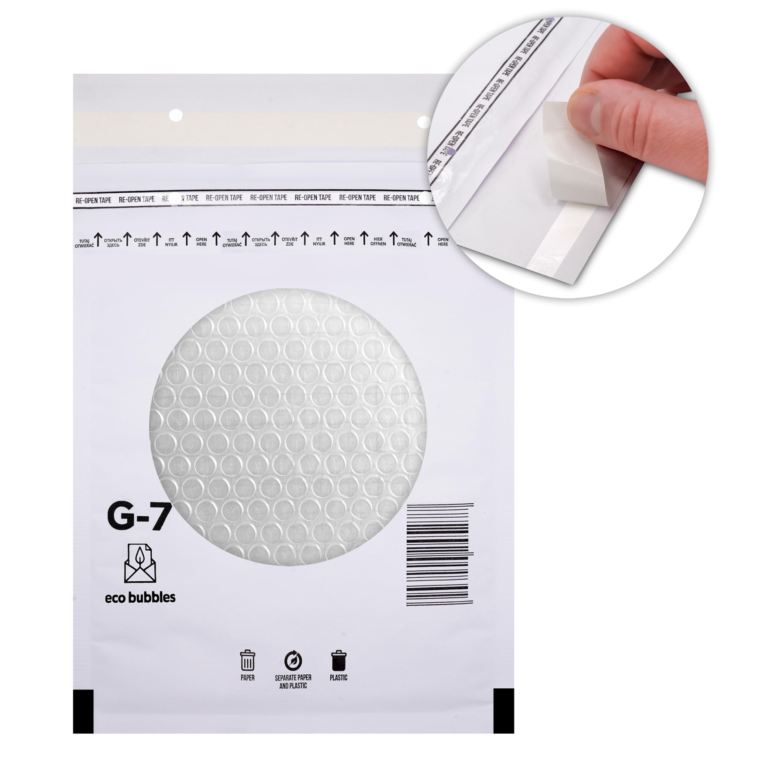 100 sobres acolchados con burbujas DIN A4, autoadhesivos, tamaño G/7 G7, color blanco (250 mm x 350 mm), sobres acolchados