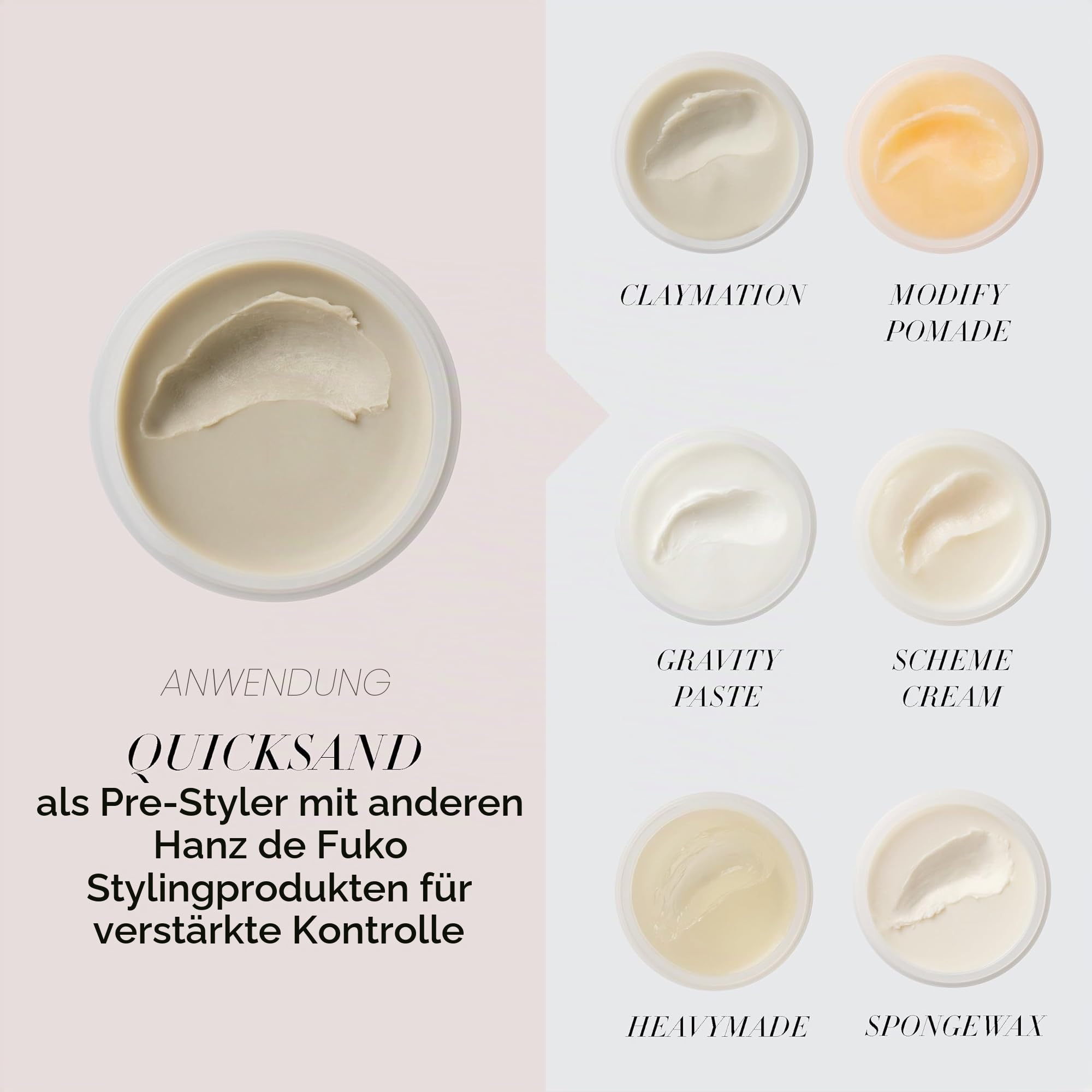 Hanz de Fuko Quicksand – Premium Styling-Wax & Dry-Shampoo-Kombination – starker Halt, ultra-mattes Finish – 56 g