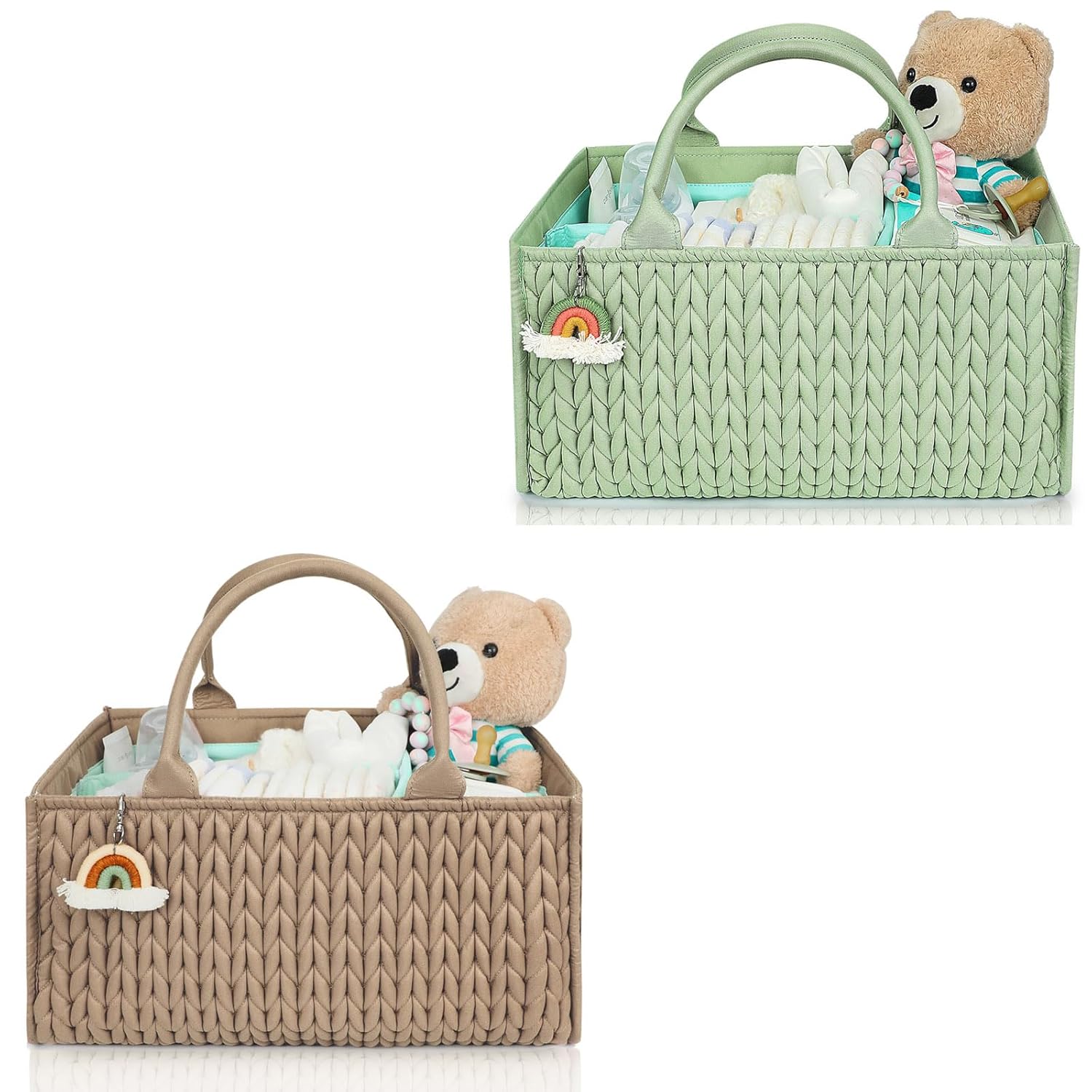 MOMINSIDE Baby Diaper Caddy Organizer,Nursery Storage Bin