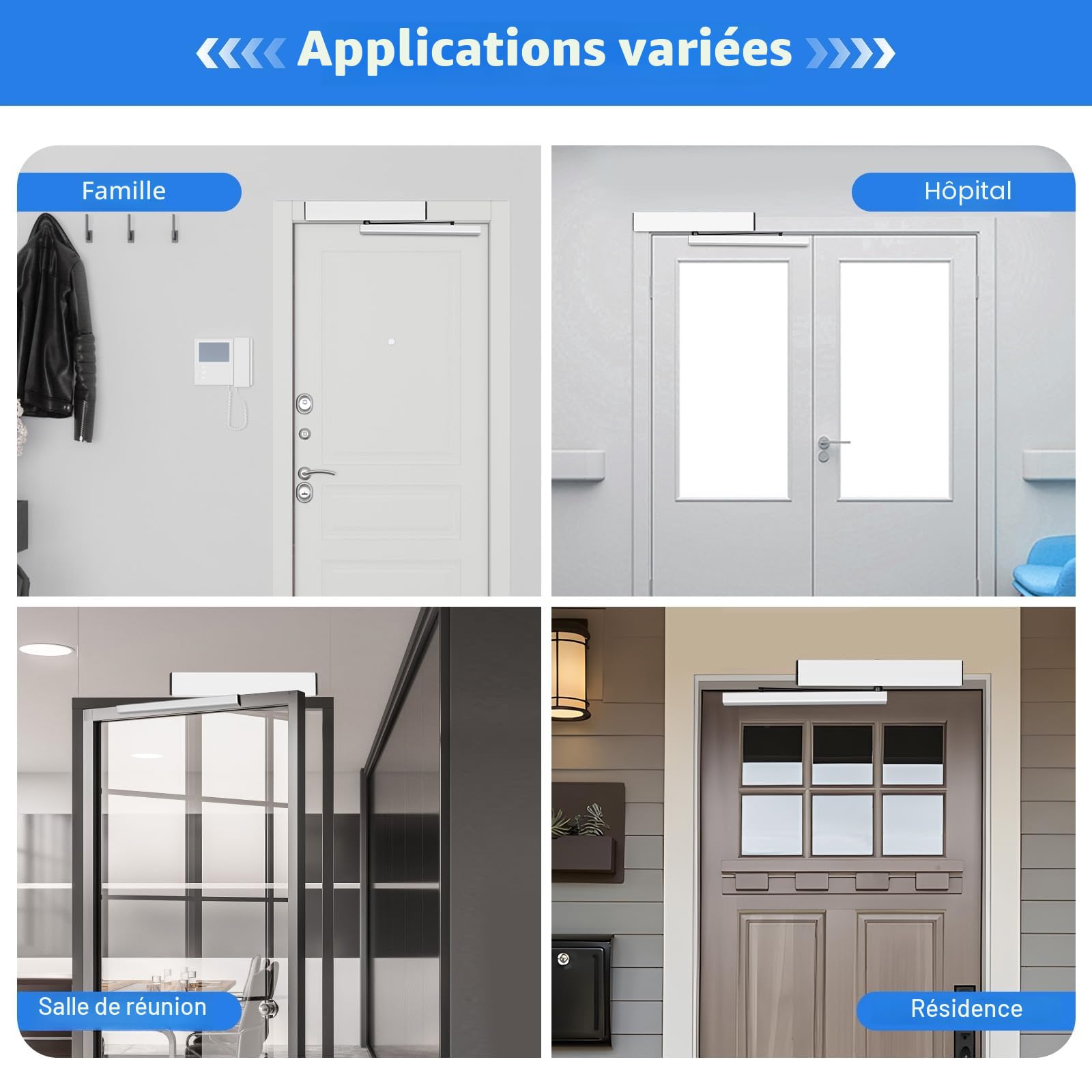 Ouvre-porte Basculant automatique électrique avec télécommandes - mode manuel/voiture pour bureau, hôpital, banque, hôtel