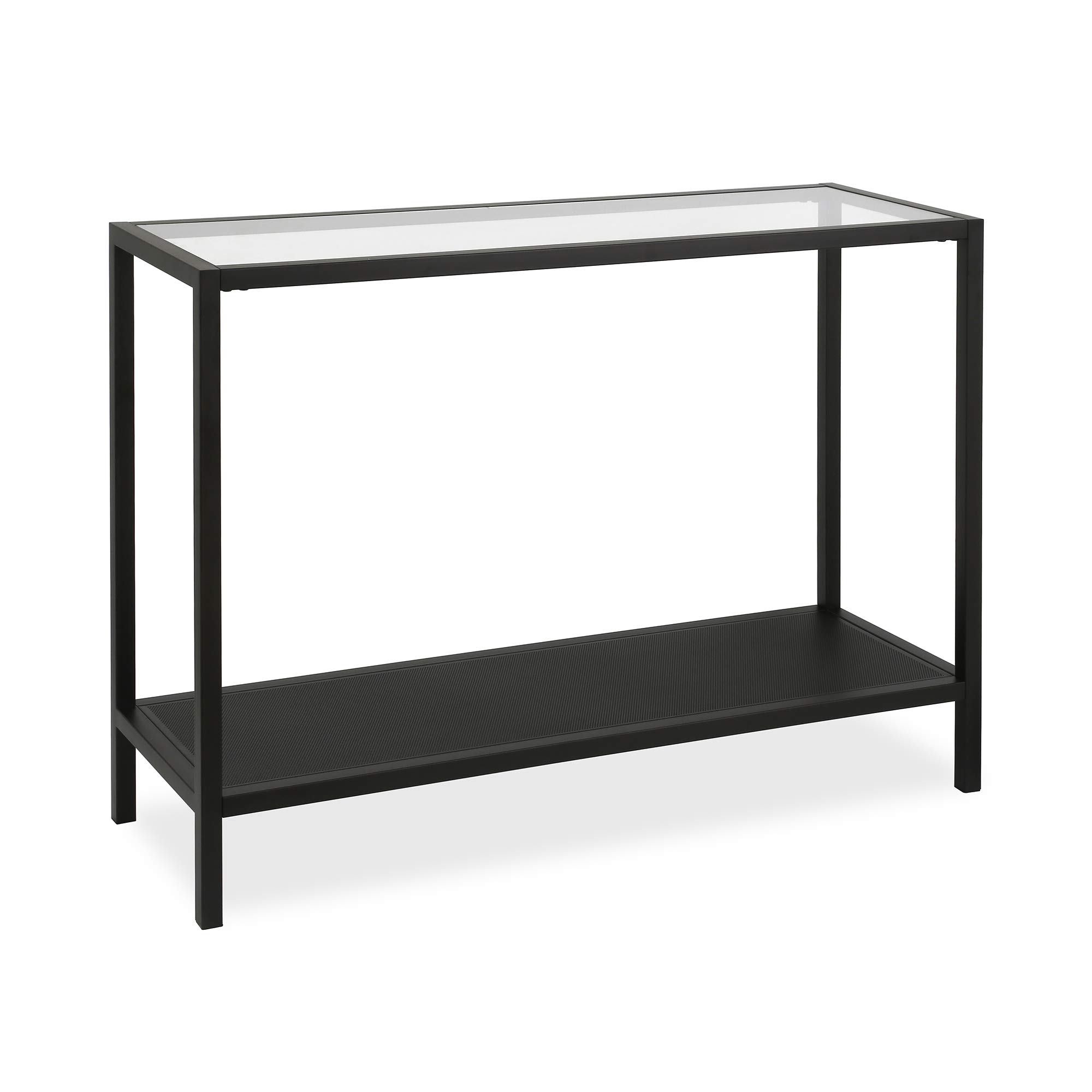 Henn Hart Industrial Metal Perforated Mesh Shelf Console table 1 Bla | amzdealz