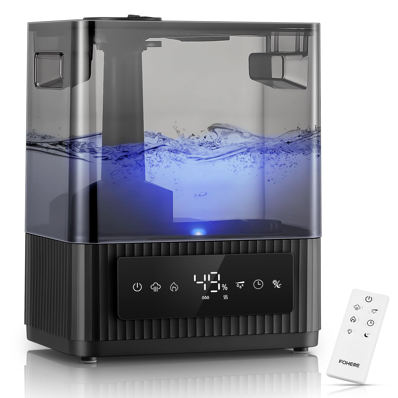 FOHERE Smart Humidifier for Bedroom 6L Quiet Warm Cool Mist Humidifier with 60H Runtime Aroma Diffuser Sleep Mode