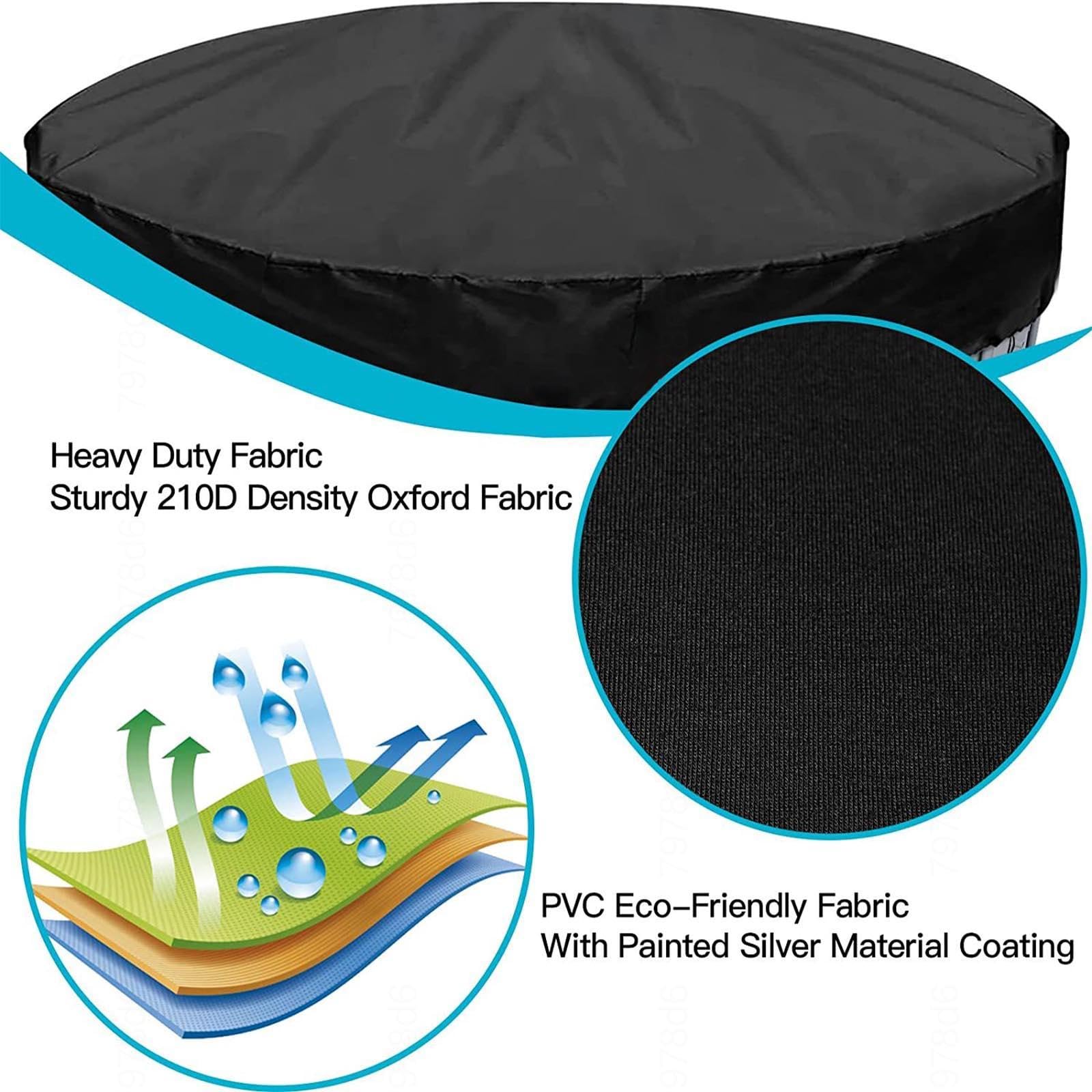 Couverture De Piscine avec Cordon Housse Piscine Imperméable Pliable Oxford Housse pour Baignoire Piscine,Gray-144 * 12inches（366 * 30cm）