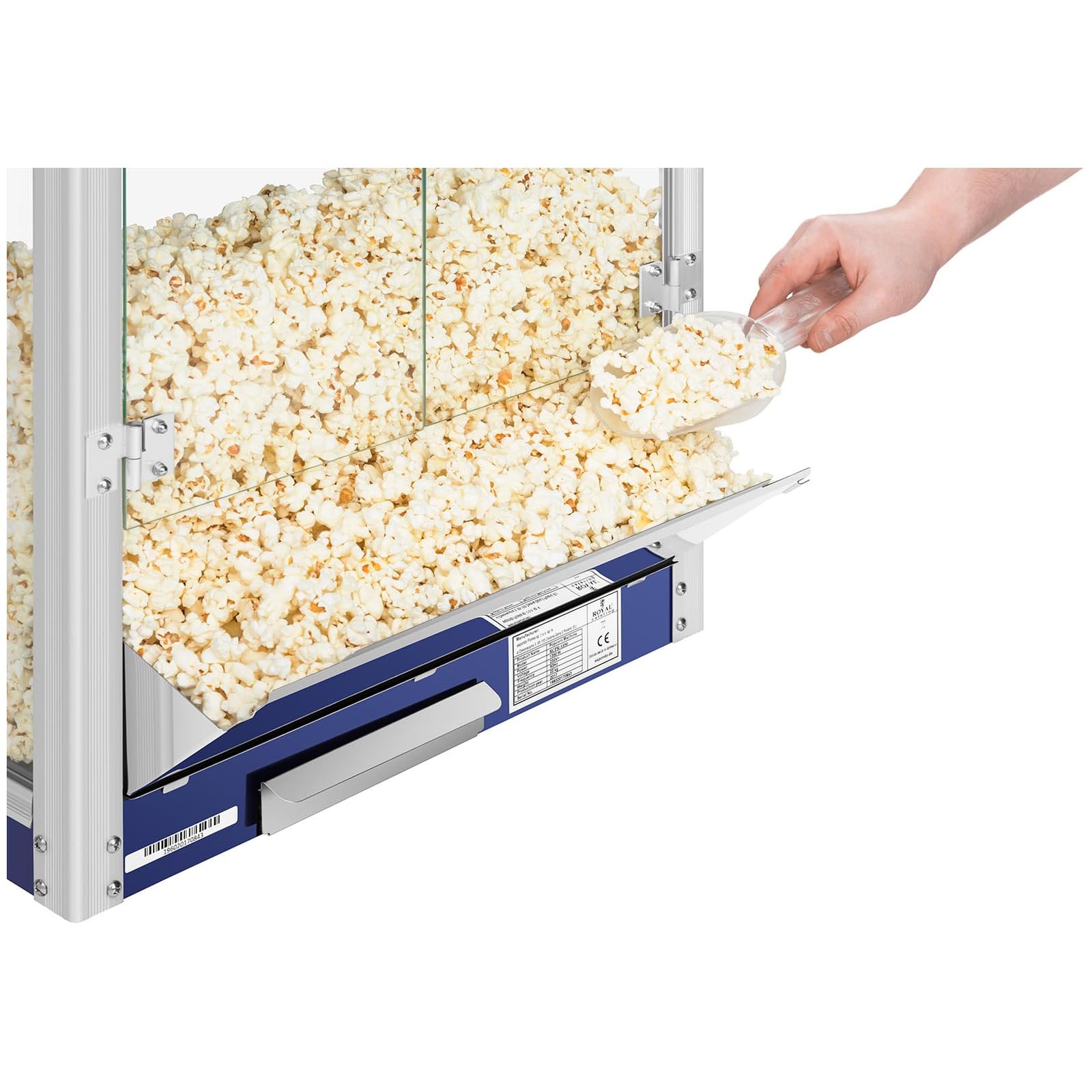 Royal Catering Palomitera Maquina de Palomitas Profesional (1500 W, aprox. 5 kg/h, Revestimiento antiadherente, 33,7 x 47,6 x 51,7 cm)