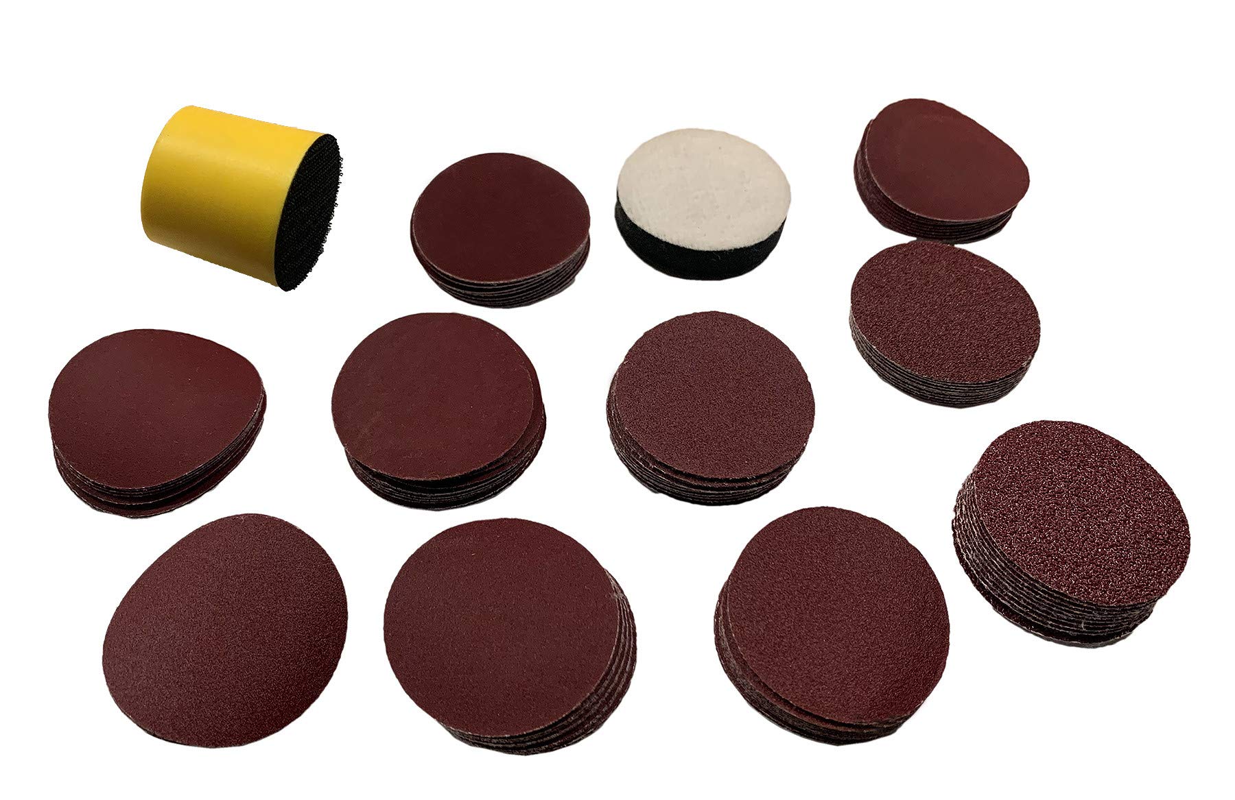 Set di carte abrasive a mano da 50 mm (con 100 dischi, grana 80-2000)