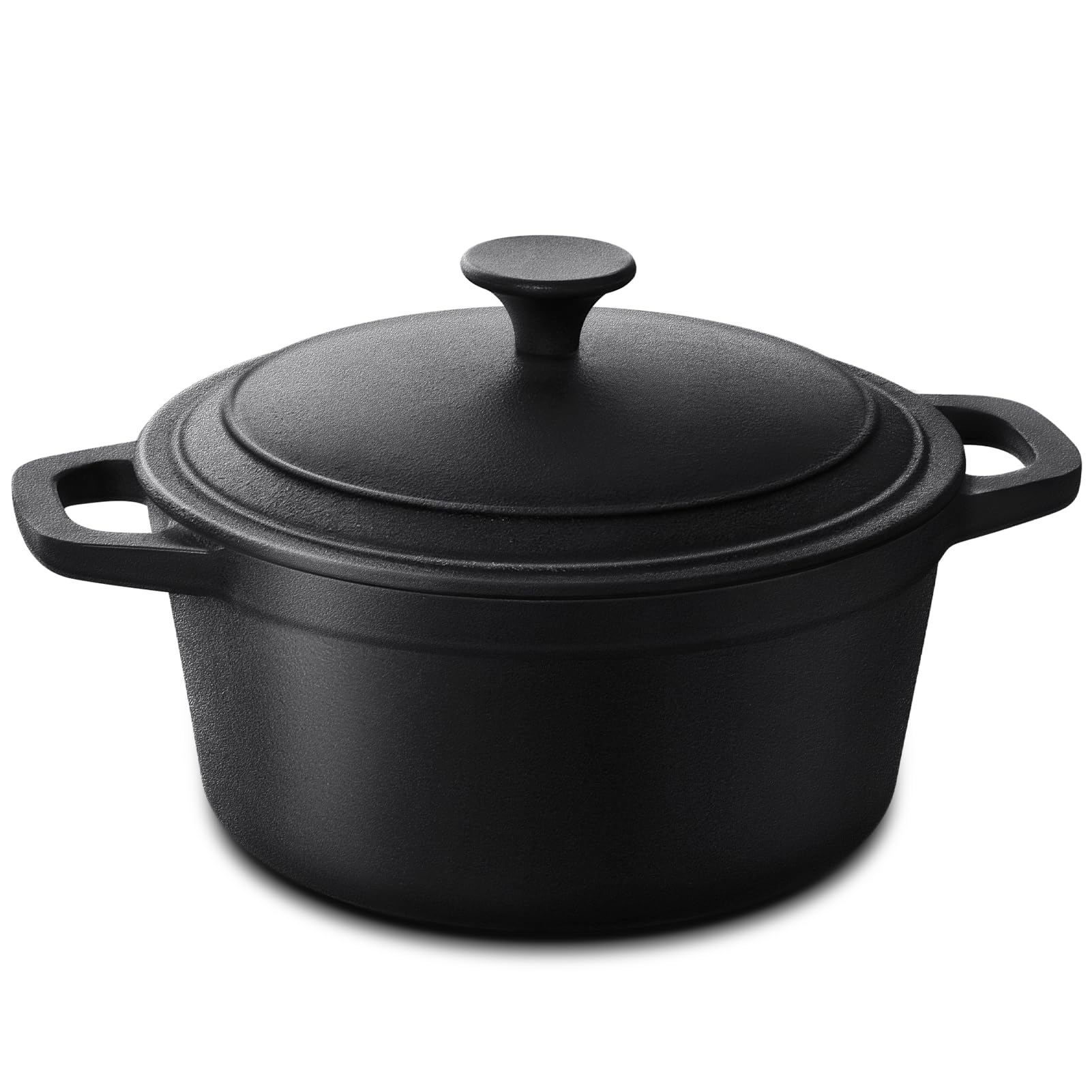 Warmiehomy Cast Iron Pot with Lid,6L Pre-Seasoned Deep Dutch Oven for Bread Baking,Cast Iron Casserole Dish with Lids for Induction and Oven Safe,26cm