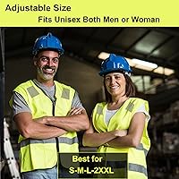 Vista 3 de Chalecos de seguridad, paquete de 10 – Chaleco de trabajo reflectante amarillo de alta visibilidad, construcción ANSI Clase 2 para hombres, mujeres