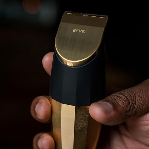 Miniatura 6 de BEVEL Recortadora de barba para hombre, recortadora inalámbrica Gold Edition, batería recargable de 8 horas, hoja ajustable sin herramientas,