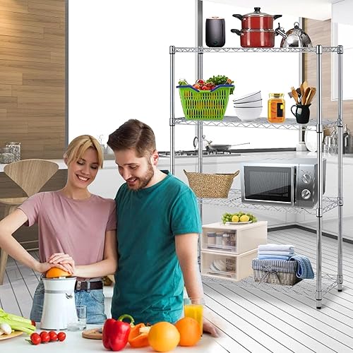 Vista 161 de Estantería de almacenamiento de 6 niveles, estantería de alambre, 48 pulgadas de largo x 18 pulgadas de ancho x 72 pulgadas de alto, estante Negro