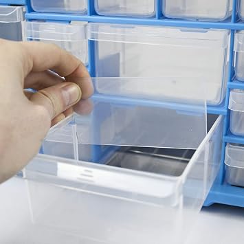 TekBox DIY Storage Organiser Craft Box Cabinet (22 Drawer) | Stackable design, Lightweight and durable plastic