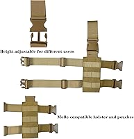 Vista 4 de Funda táctica universal de pierna caída, ajustable, funda de pistola de nailon para diestros, para muslos, apta para todas las pistolas