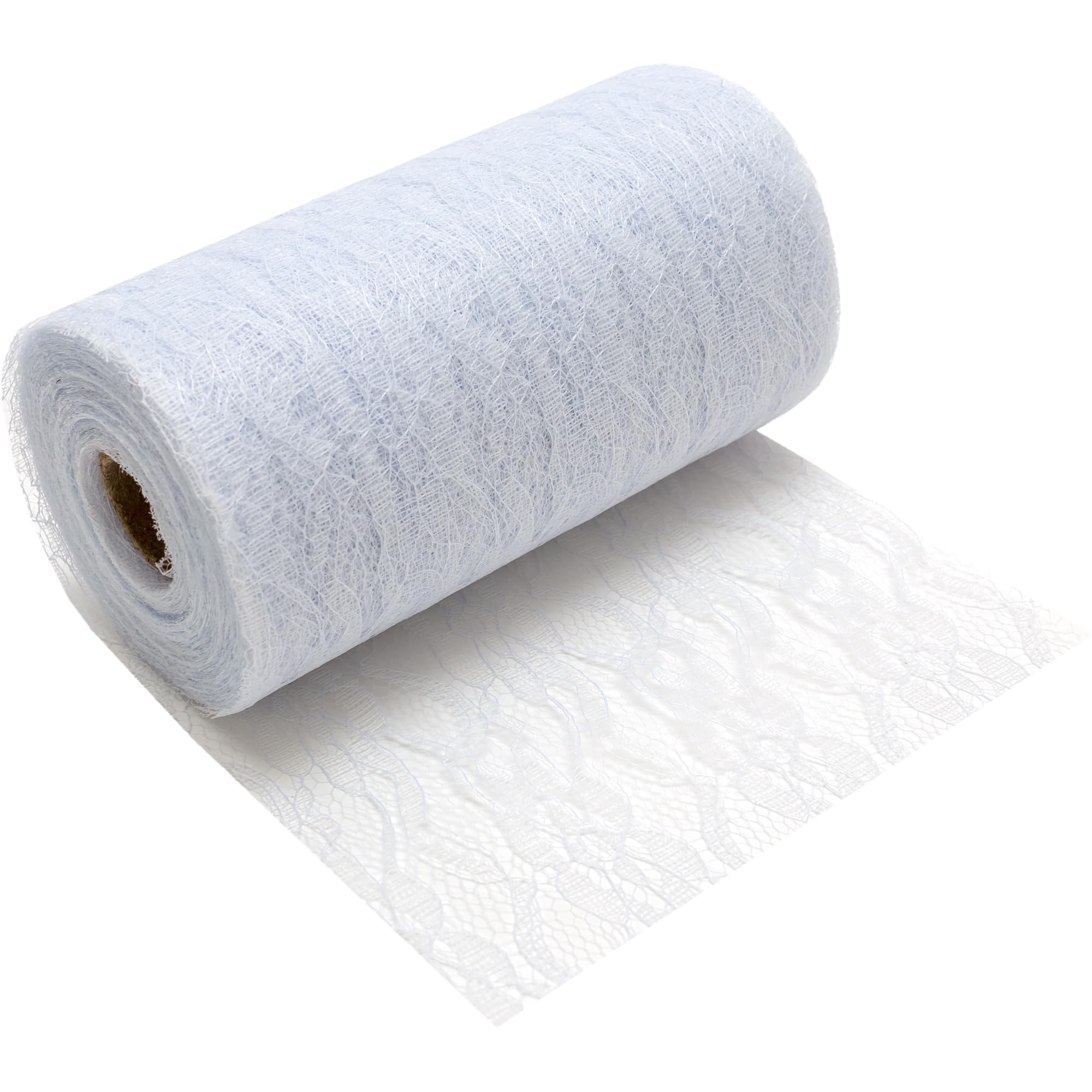 100%Mosel Tischläufer Spitze, in Reinweiß (15 cm x 25 m), zartes Tischband aus Spitze, edle Tischdeko für Hochzeit & Taufe, Festliche Dekoration zu besonderen Anlässen
