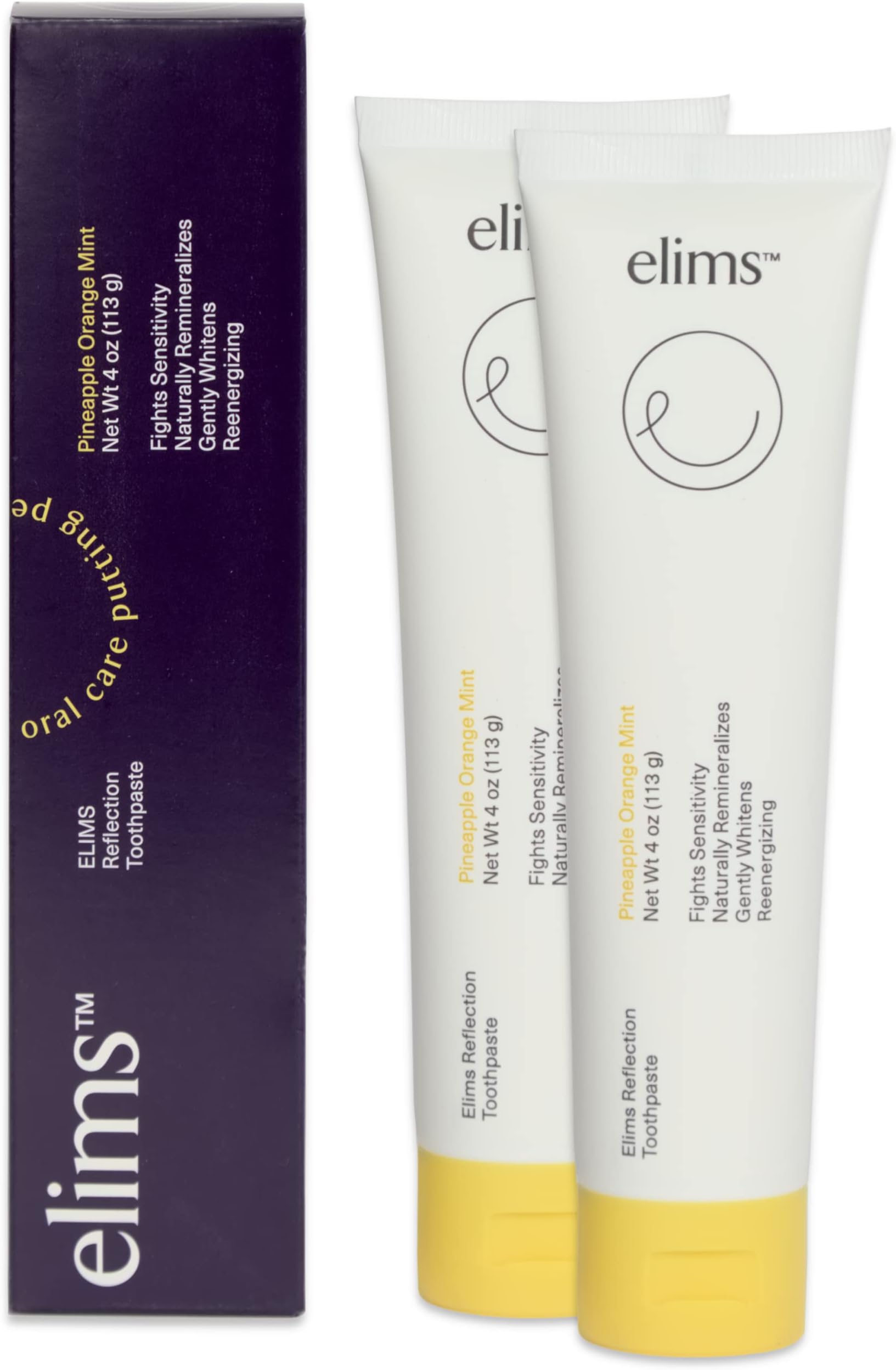 ELIMS Nano Hydroxyapatite Fluoride Free Toothpaste - Natural Xylitol Remineralizing Toothpaste for Whitening Sensitive Teeth - SLS Free Orange Pineapple Mint Flavored Toothpaste for Adults & Kids 4oz