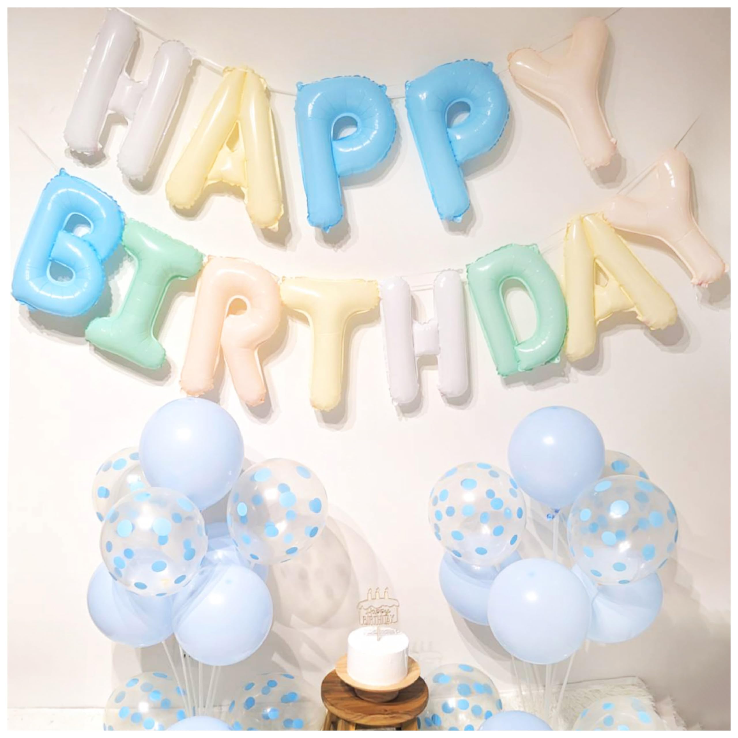 Amazon | 【風船屋】誕生日 飾り付け セット パステルカラー 男の子 