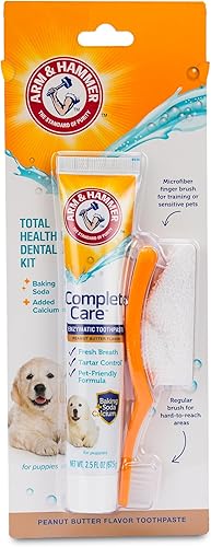 Miniatura 2 de Arm & Hammer Complete Care - Kit dental para cachorros, pasta de dientes enzimática para perros con sabor a pollo, cepillo de dientes y cepillo de