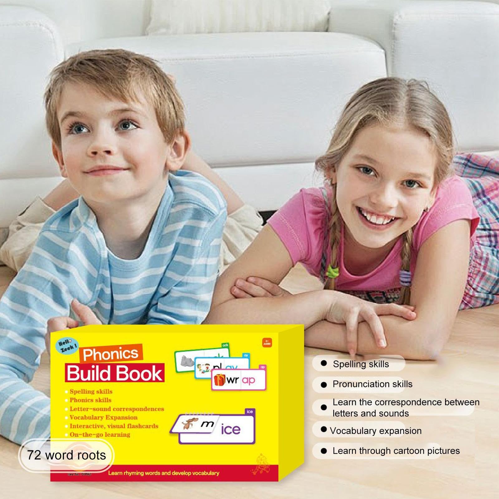 Książka do Budowania Rodzin Wyrazów dla Dzieci Materiały Edukacyjne Do | Edukacyjne Gry Do Czytania Dla Dzieci Dla Dzieci Dziewczynek Przedszkolaków Nauczycieli Ośrodków Korepetyc