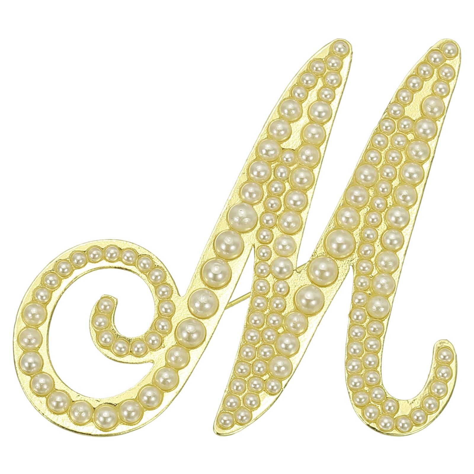 PATIKIL Letter Brooch Pins, Pearl Initial Alphabet Letter Lapel Badges Pin for Women Men Girl Wife Suits Clothes Dress Bouquet Coat Hat Bag Craft Party