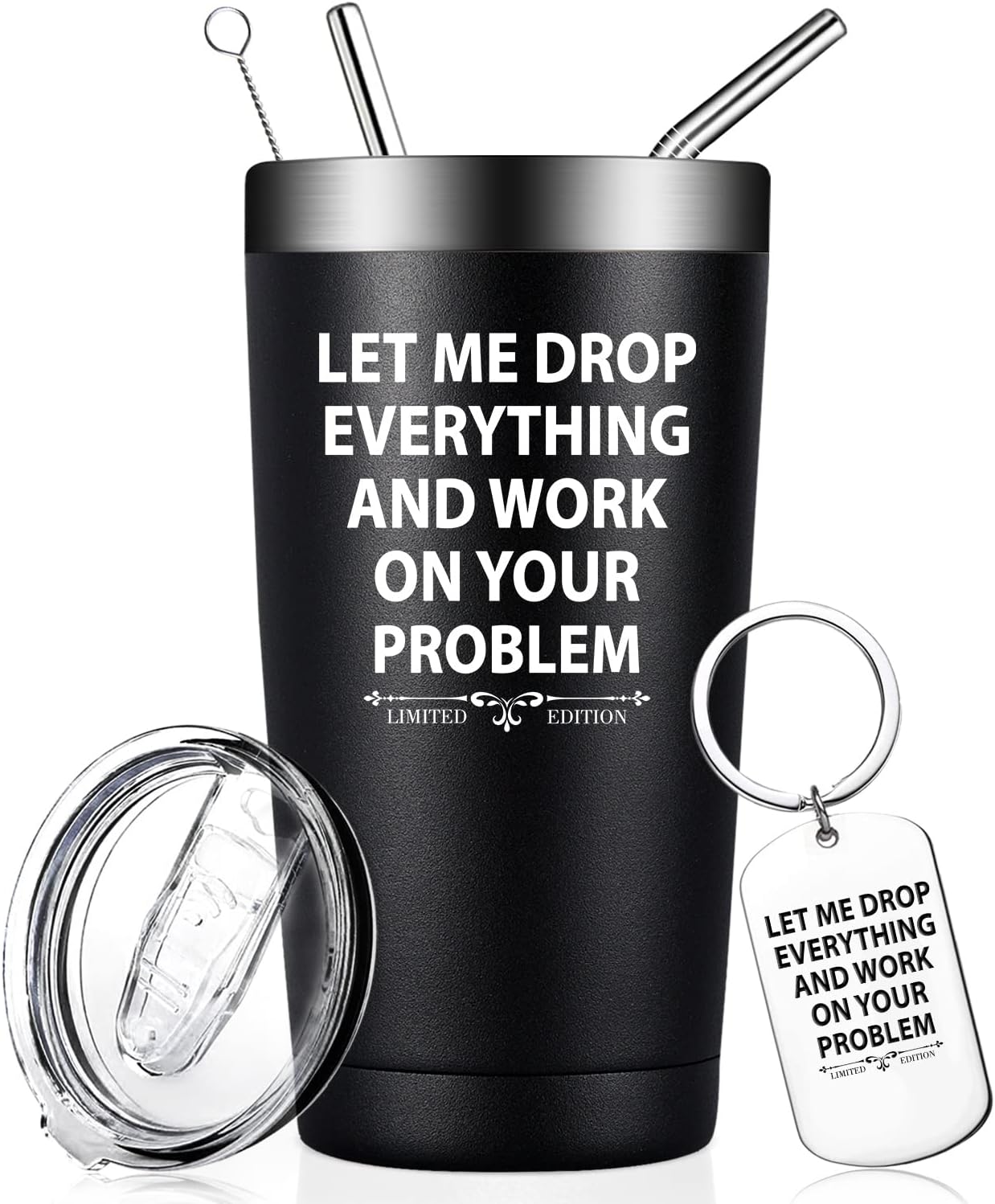 Fufandi Let Me Drop Everything Tumbler, White Elephant Gifts - Birthday Christmas Gifts for Men Brother - Sarcastic Gift for Men, Coworker, Boss - Tumbler Cup