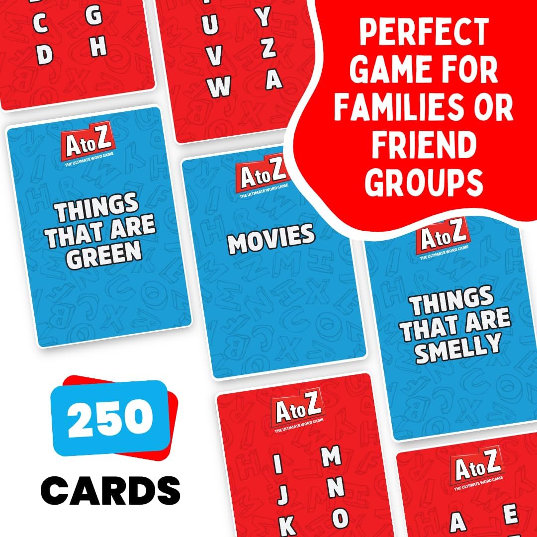 Viral Studios A to Z – Fast-Paced Word Game for Families & Game Nights – Race the Timer, Flip Letters & Shout Answers – Fun Card Game for Kids, Teens & Adults, Ages 8+, 2+ Players
