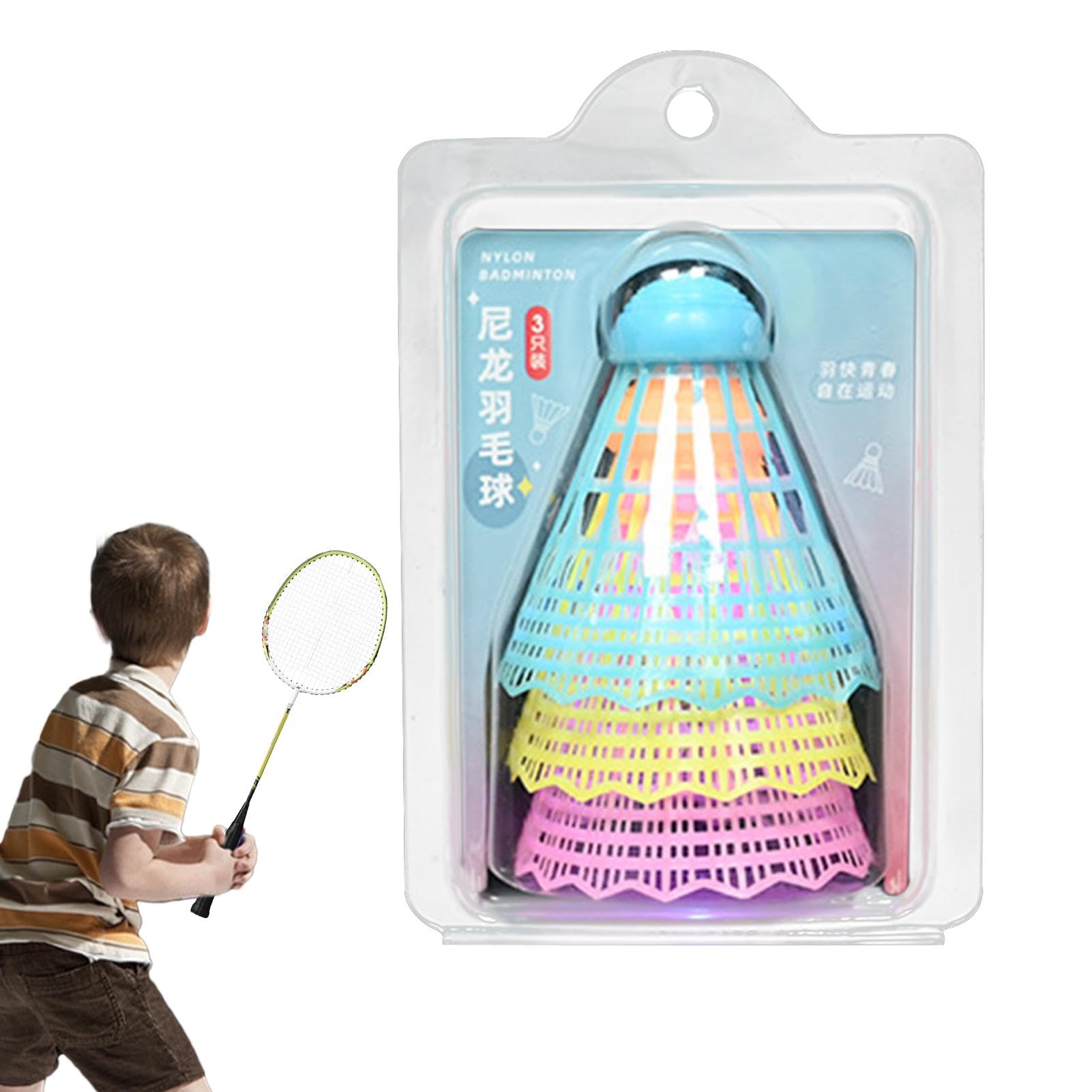Illumina il badminton, il badminton a LED | Volani da badminton con illuminazione a LED - Badminton colorato 3X nylon ad alta elasticità per giochi da giardino, giocattoli sportivi per interni all'ape