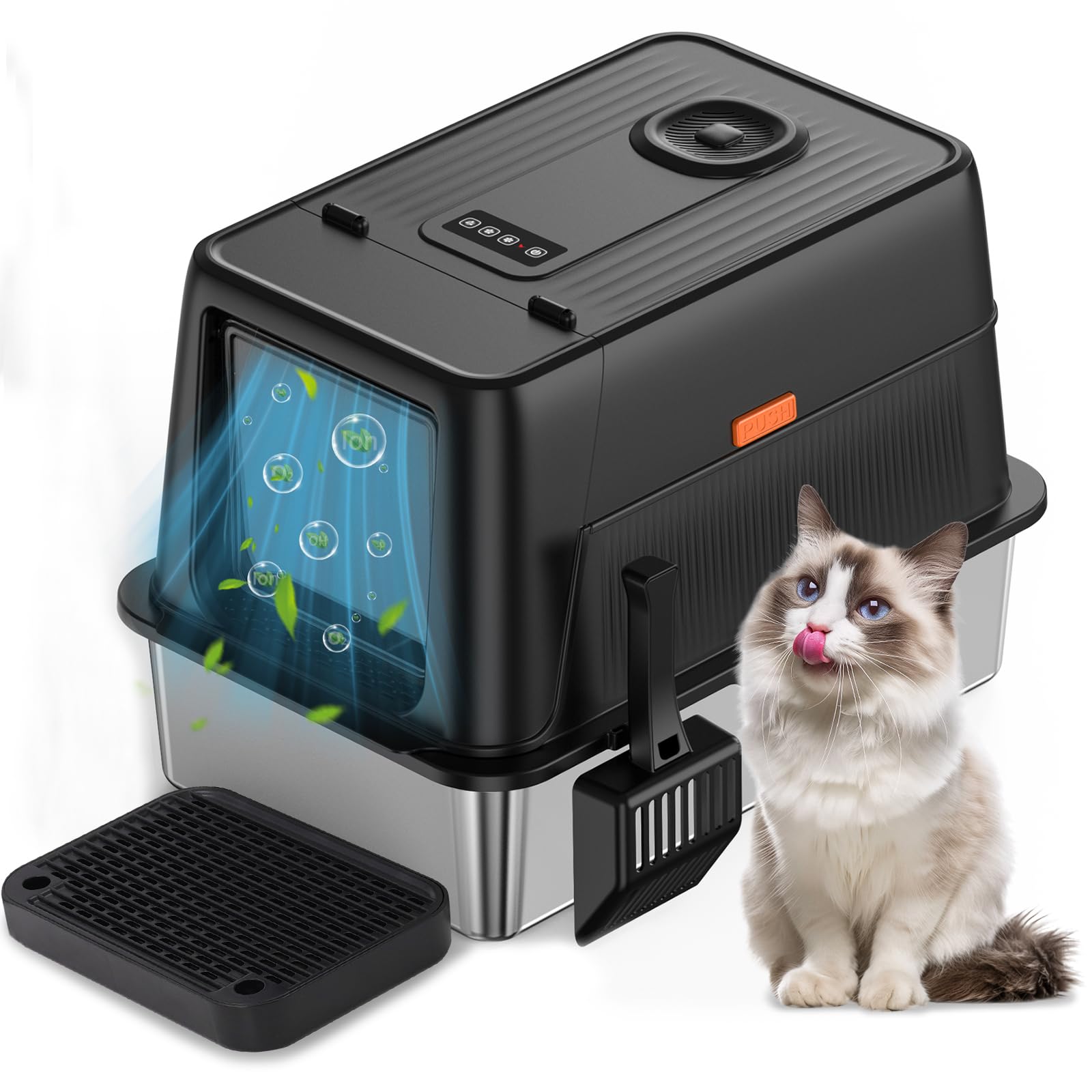 Litière pour chat en acier inoxydable idéale pour un appartement sans mauvaises odeurs
