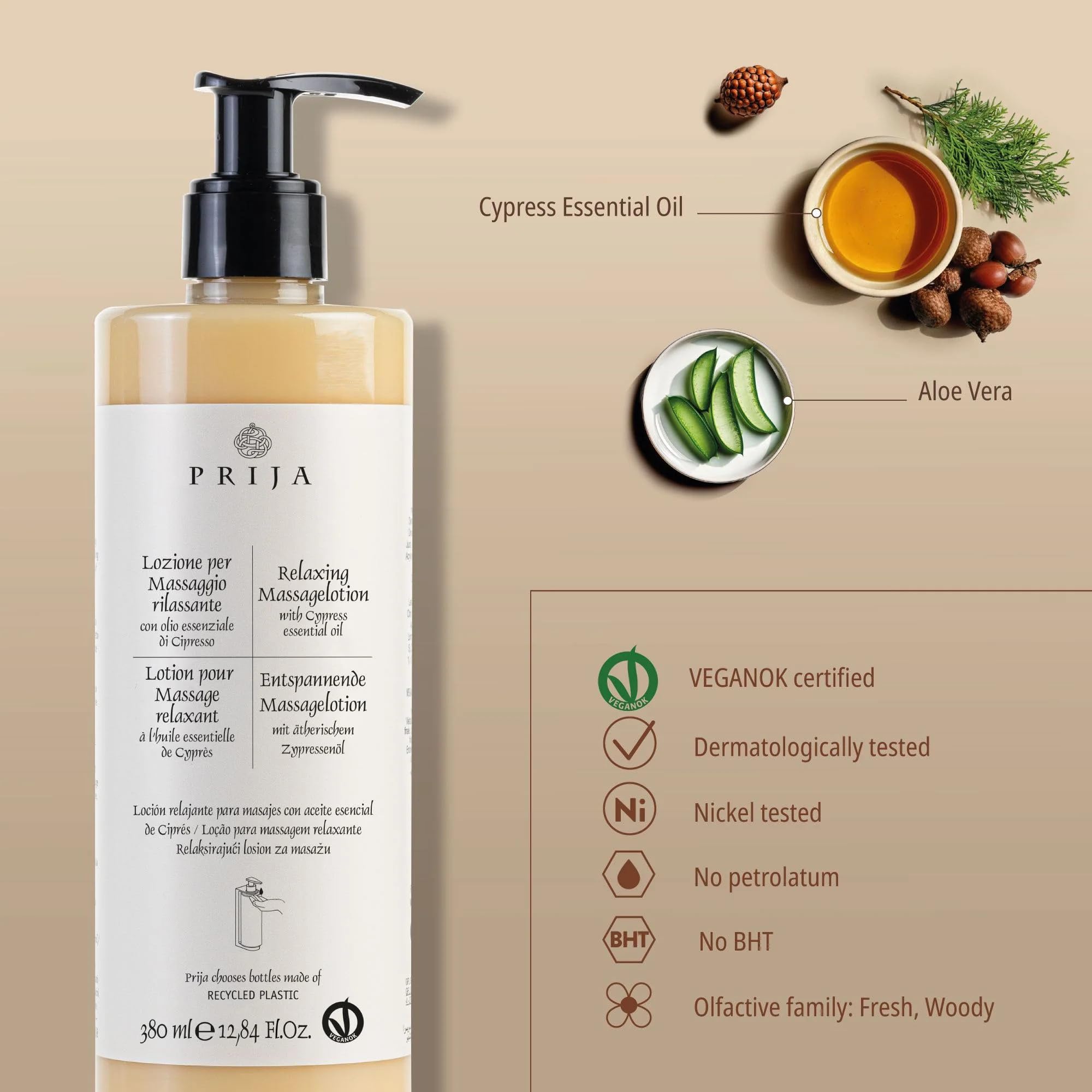 Prija Set XL 4 x 380 ml sapone liquido rivitalizzante con ginseng, shampoo per pelle e capelli rivitalizzante con ginseng, lozione per mani e corpo, lozione per massaggi