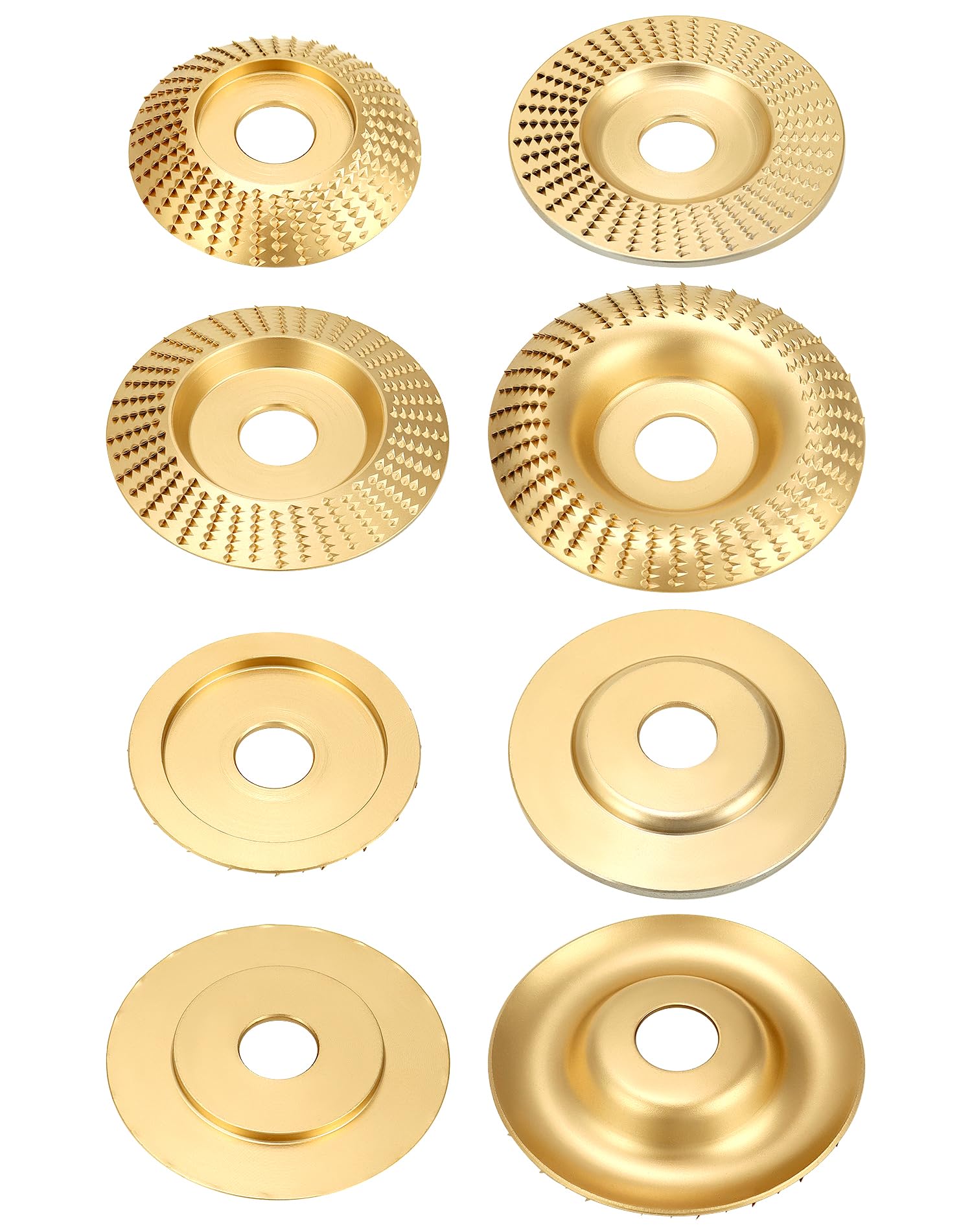 QWORK® 4 Stück Holzschleifscheibe Winkelschleifer, Innendurchmesser 22.2 mm für Winkelschleifer, Ideal zum Holzformen, Schnitzen und Polieren