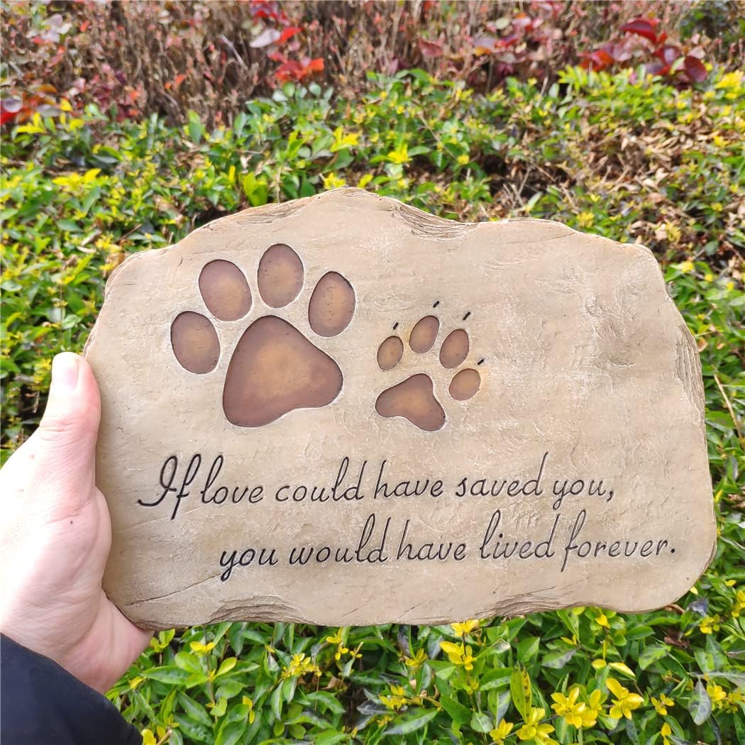 JSYS - Marcador de Piedra Conmemorativa para Perro o Gato para Jardín al Aire Libre, Patio Trasero o Césped.