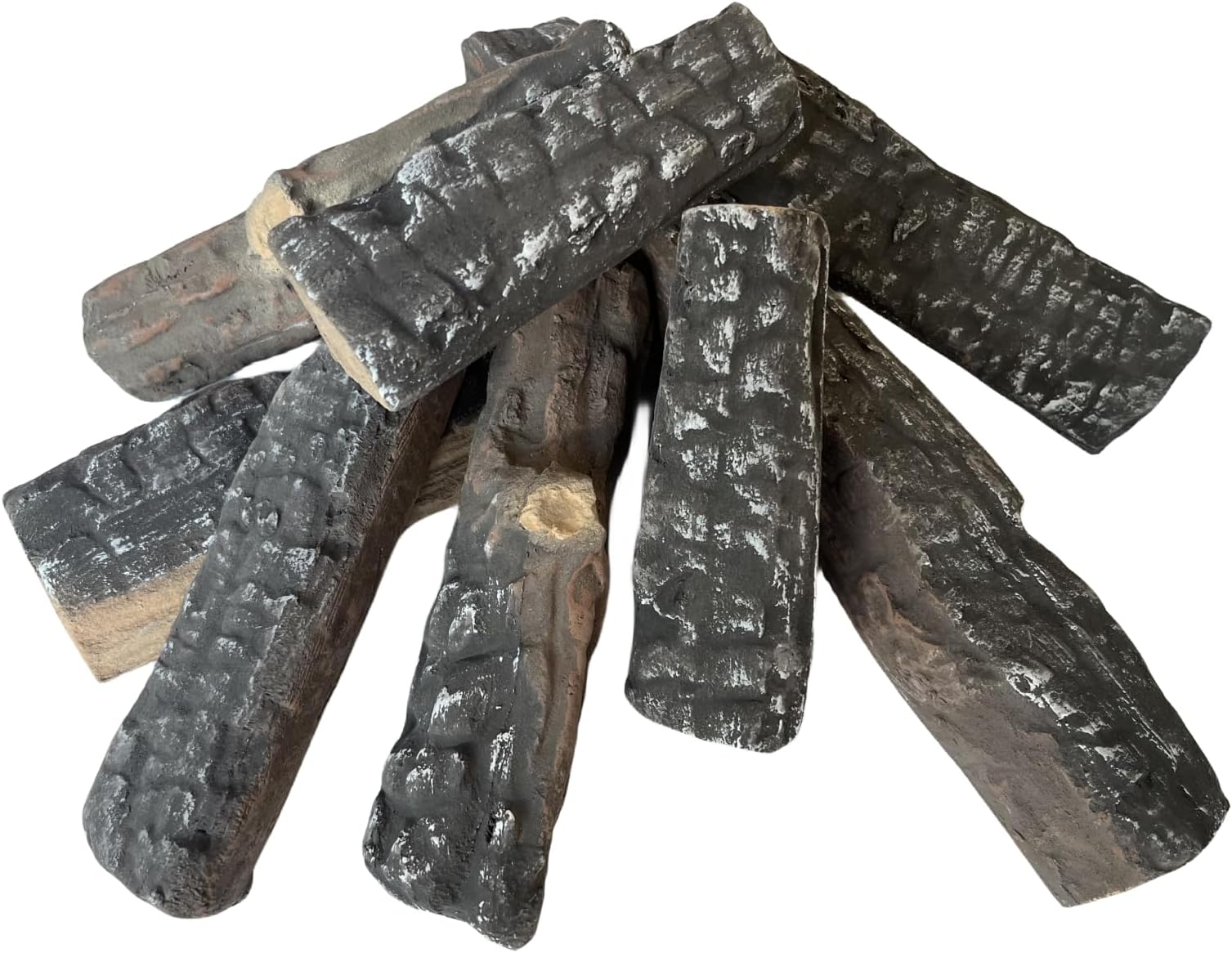 Gas logs 8pcs gas fireplace logs,simulated firewood,decorative ceramic wood fire logs,windless,for indoor and outdoor fireplaces and fire pits,Gas, Vented, Ventless, Electric, Ethanol,Gel Inserts