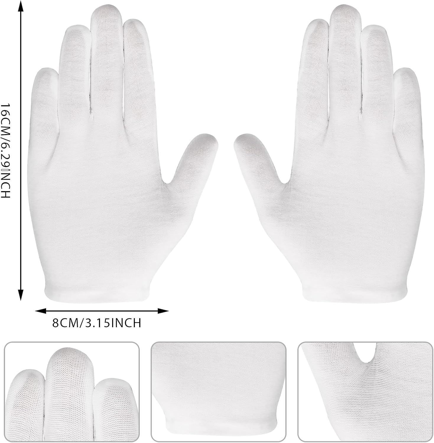 Yolev 4 Pairs White Cotton Gloves for Kids - Girls Boys Cosplay Costume Dress Wrist Length Formal Gloves for Party - Image 2