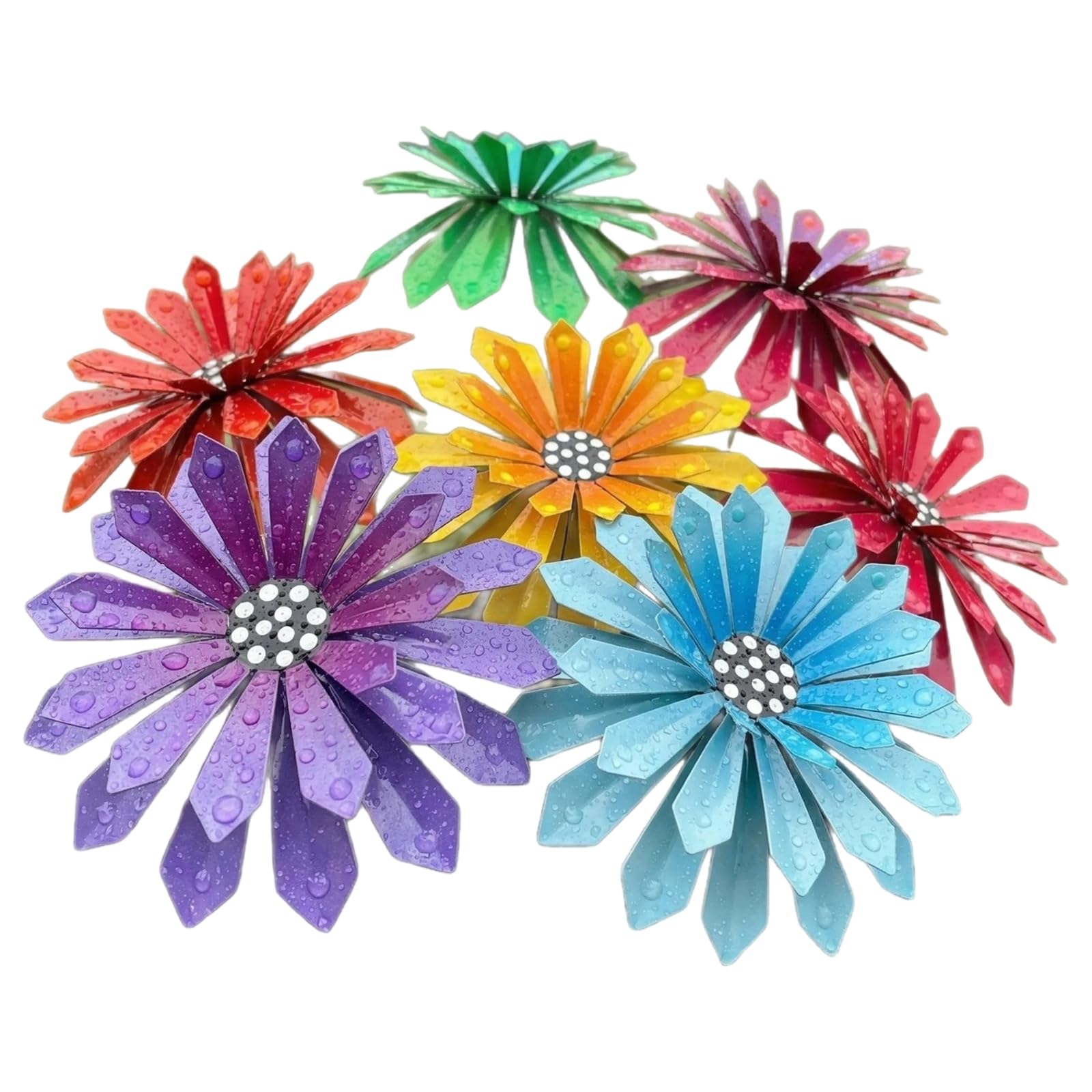 Decorative Garden Stake with Zinnia Flower Design Weatherproof Yard Art Sculpture for Outdoor Garden Decor