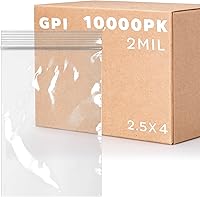 Vista 30 de GPI - Paquete de 100 bolsas de plástico transparente con cremallera de 1 x 1 pulgada de grosor, bolsas de plástico transparente con cierre