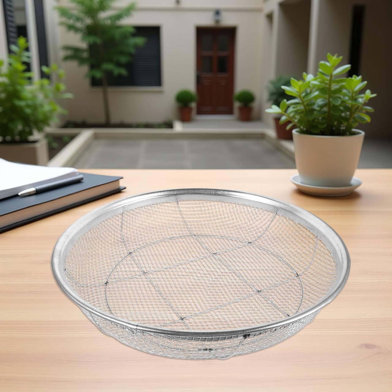 HANABASS Gartensieb Groß, 43 cm Metall Sieb Mit Feinmaschigem Bodensieb FüR Erde Steine Kompost Effizientes Gartenkompost-Sieb FüR Bodenarbeit Und Gartenpflege