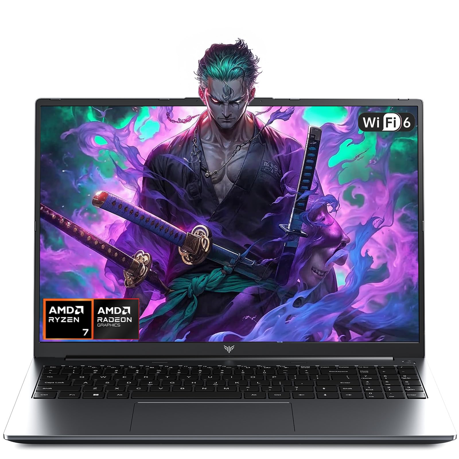 Ordenador Portátil Gaming,Ryzen 7 H255,hasta 4,9 GHz,Pantalla FHD de 16 Pulgadas,16 GB de RAM DDR5 a 4800 MHz,SSD de 512 GB,Teclado Retroiluminado,WiFi-6