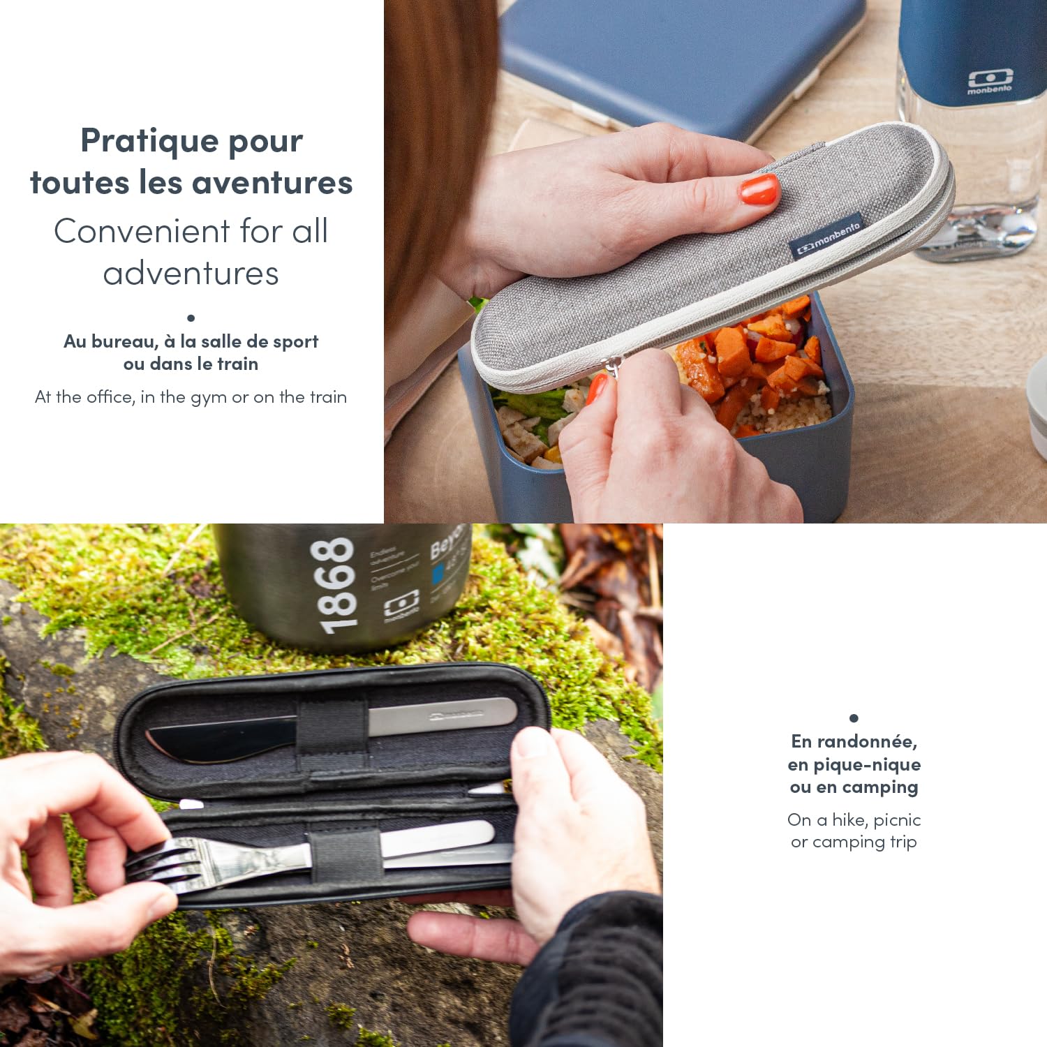 Set Posate Portapranzo Monbento MB Slim - Acciaio Inox Nero - Foto 13