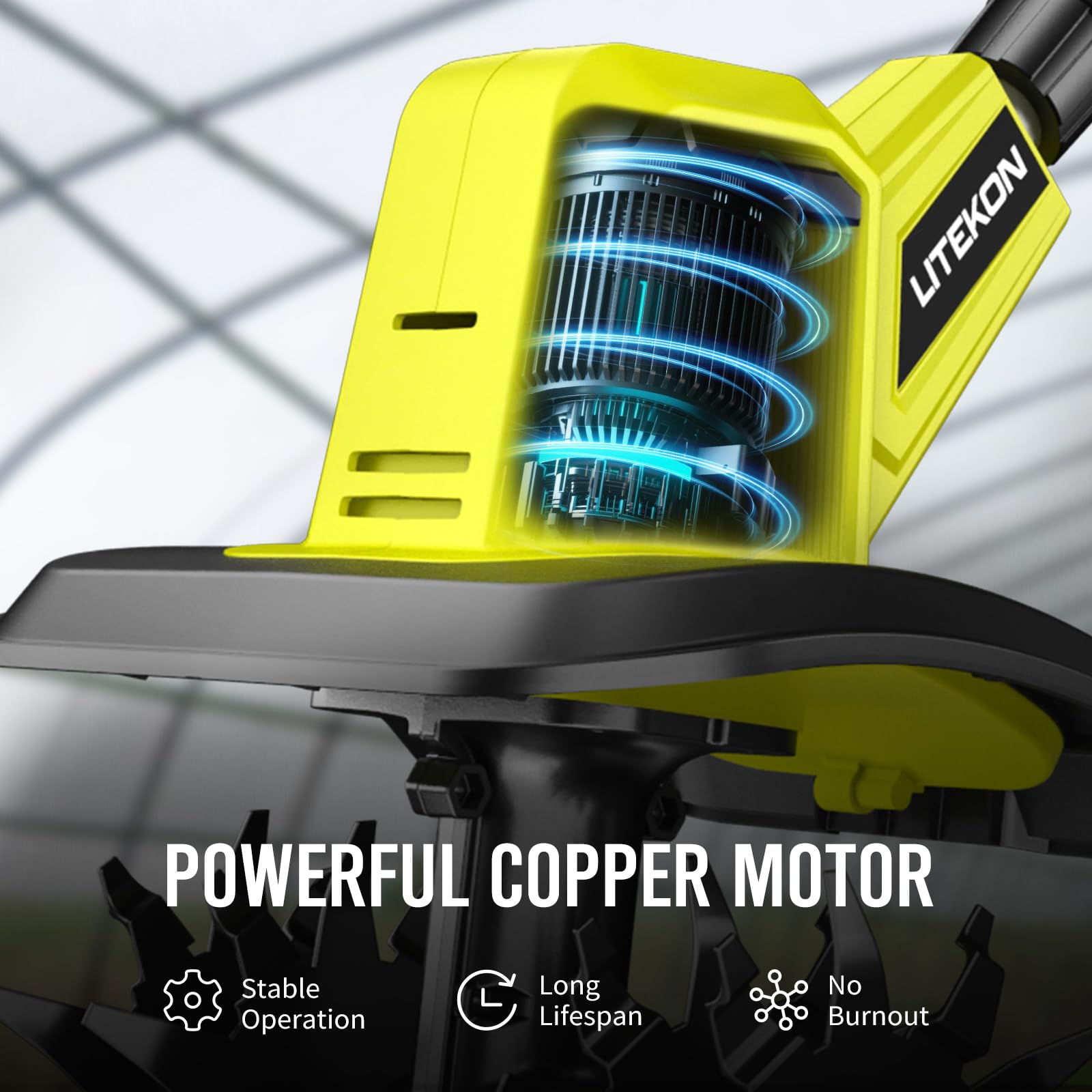 Cultivador inalámbrico con 2 baterías de 5000 mAh, cultivador eléctrico de jardín de alta potencia de 360 rpm, ancho de labranza de 9 pulgadas y 6.6 pulgadas de profundidad, 20 V para jardinería