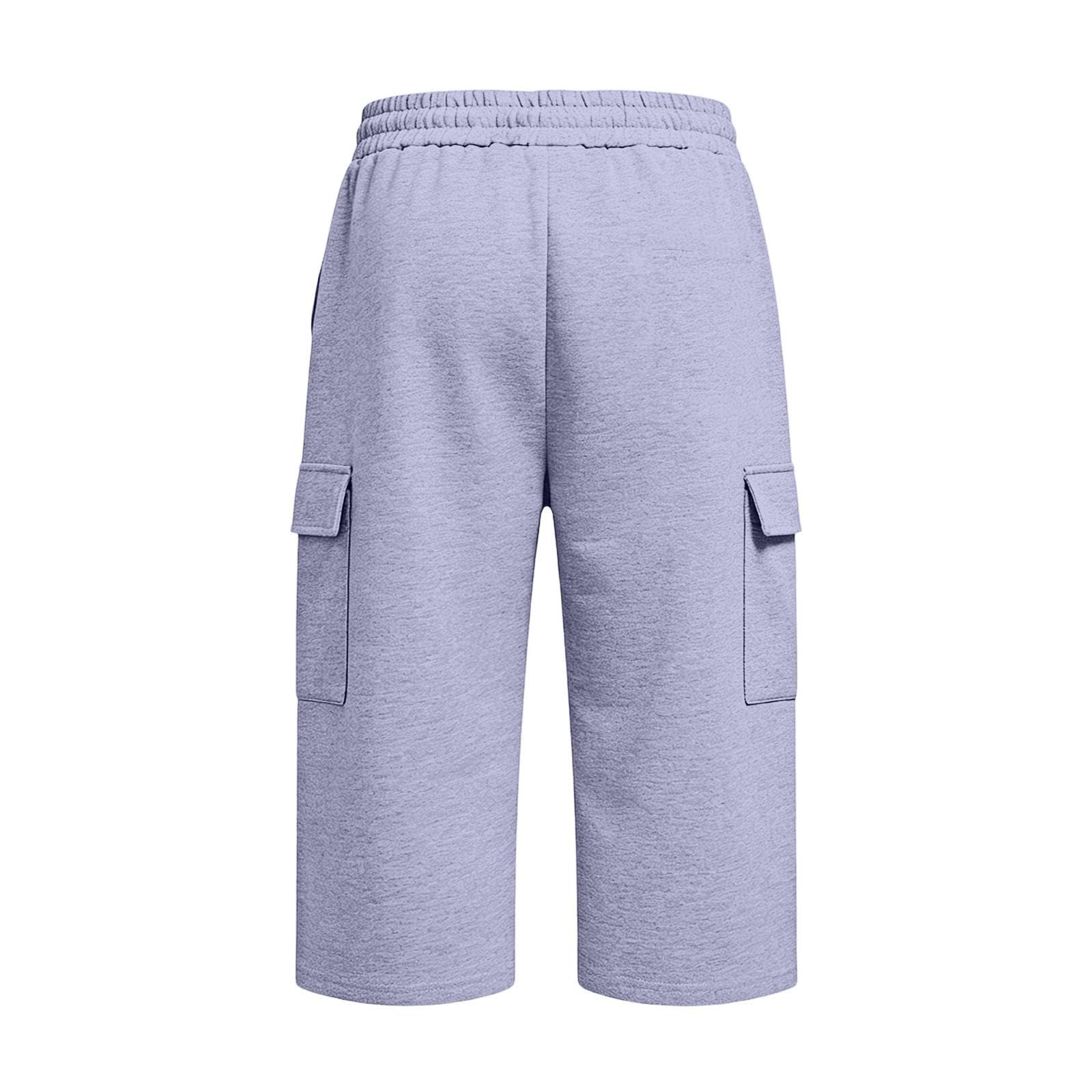 Pantaloni a tre quarti da uomo, in cotone, estivi, sportivi, vestibilità