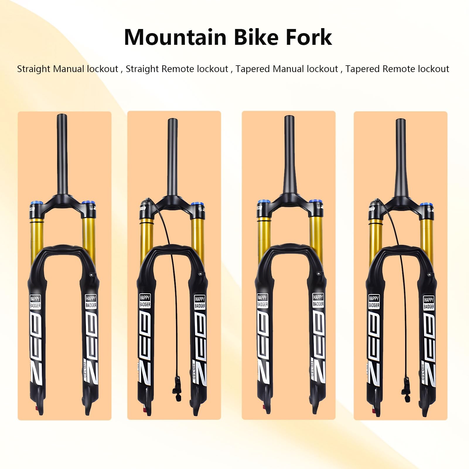 Horquilla de suspensión MTB 26/27.5/29 con 160 mm de Recorrido para XC Am, aleación de magnesio, Ajuste de Rebote, Bloqueo Manual/Remoto, Cierre rápido, Freno de Disco de 9 mm, del