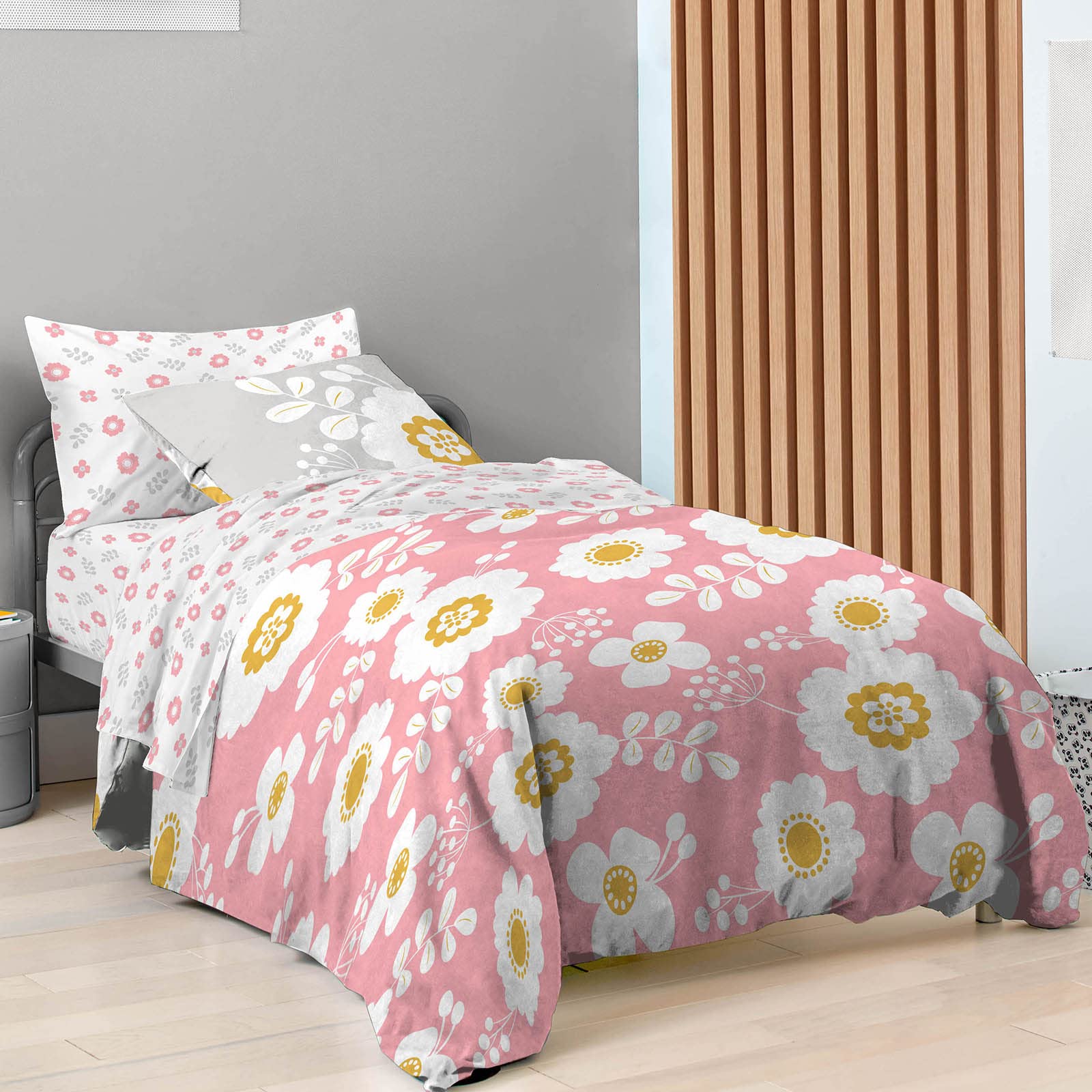 Saturday Park Cutout Floral Full Bed Set - 7 Piece 100% Organic Cotton Flower Bedding - GOTS & Oeko-TEX Certified