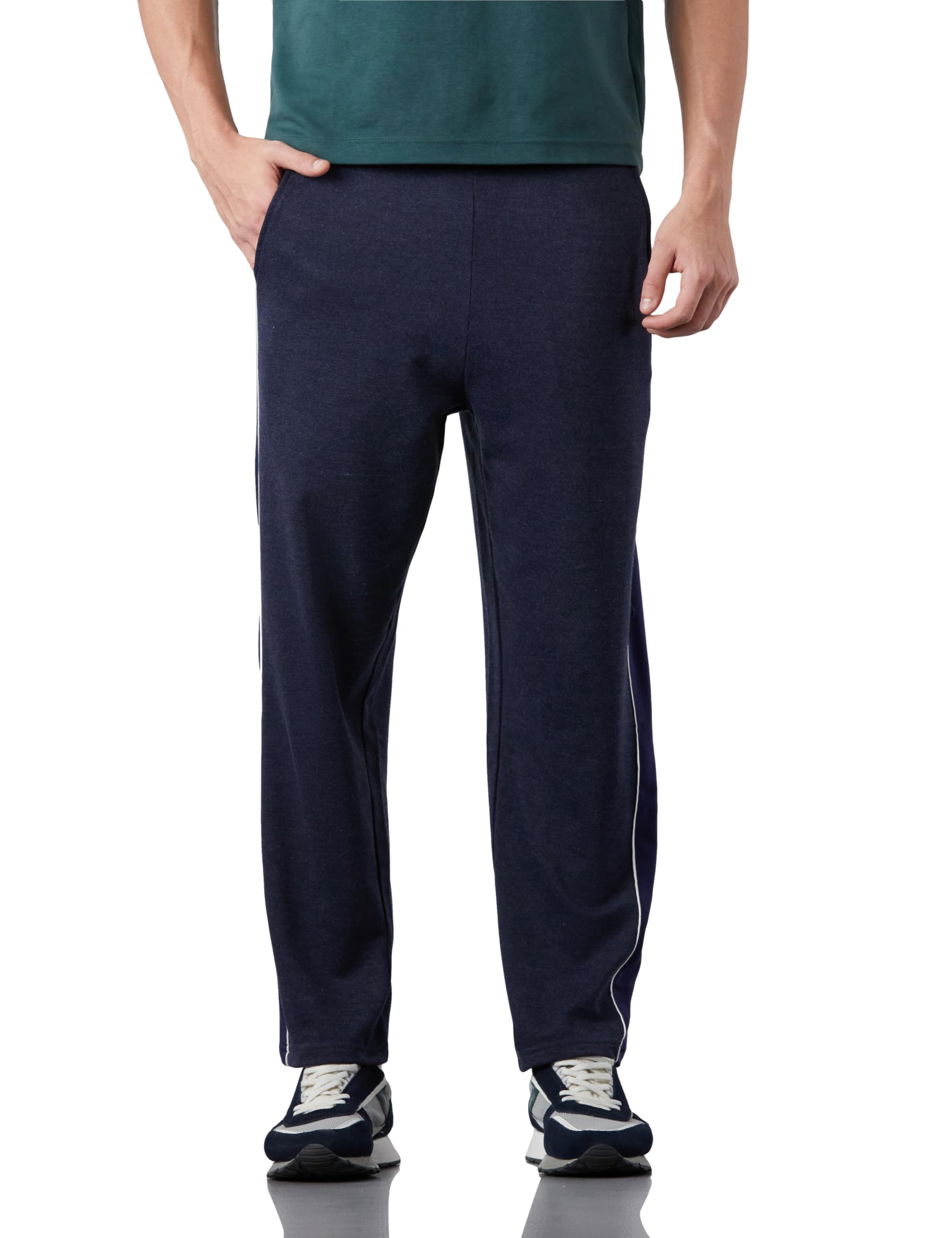 men cotton rich strechable knit terry track pants - regular fit