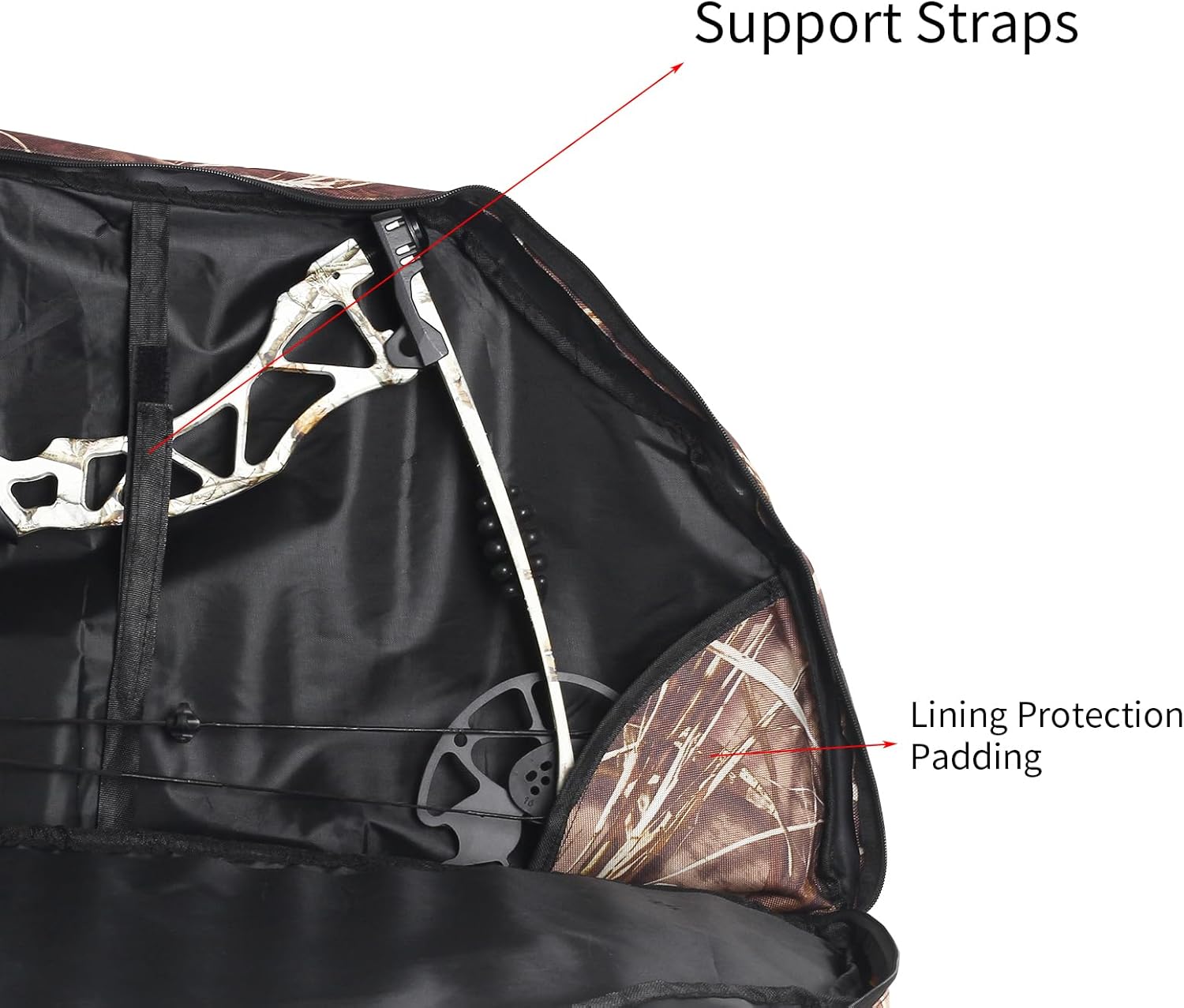 Archery Compound Bow Case Soft Bow Bag with Arrow Quiver Light-Weight Bow Carry Bag with Adjustable Shoulder Strap & Backpack Straps for Adults Hunting and Target Practice