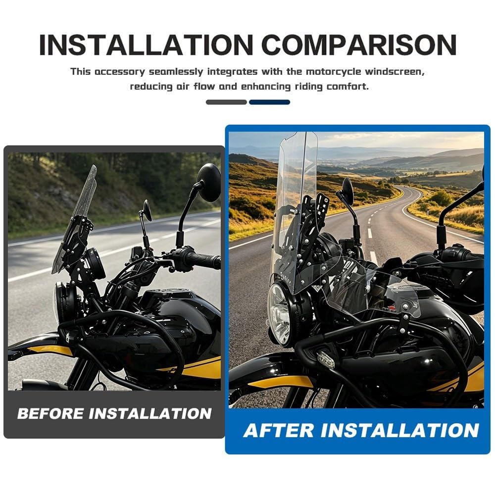 Pasuje do osłony bocznej ze stopu aluminium Pasuje do Himalayan 450. Dwustronna osłona deflektora powietrza Osłona podwozia motocykla Skuteczna(Bumper guard panel 1)