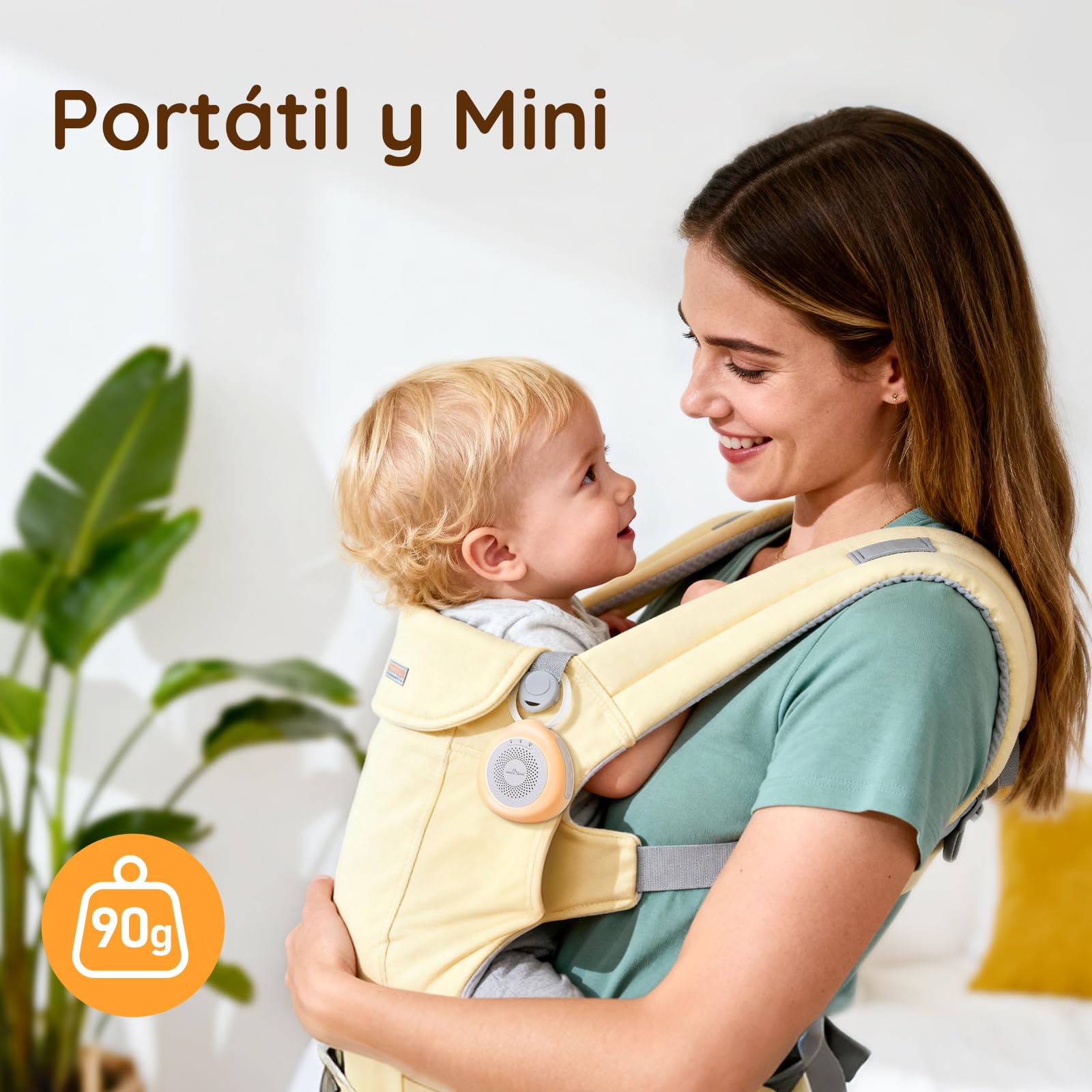 Easy@Home Máquina para ruidos blancos portátil con 30 sonidos relajantes, temporizador automático y luz nocturna | Ideal para bebés y adultos, generador de ruido blanco para dormir y relajarse